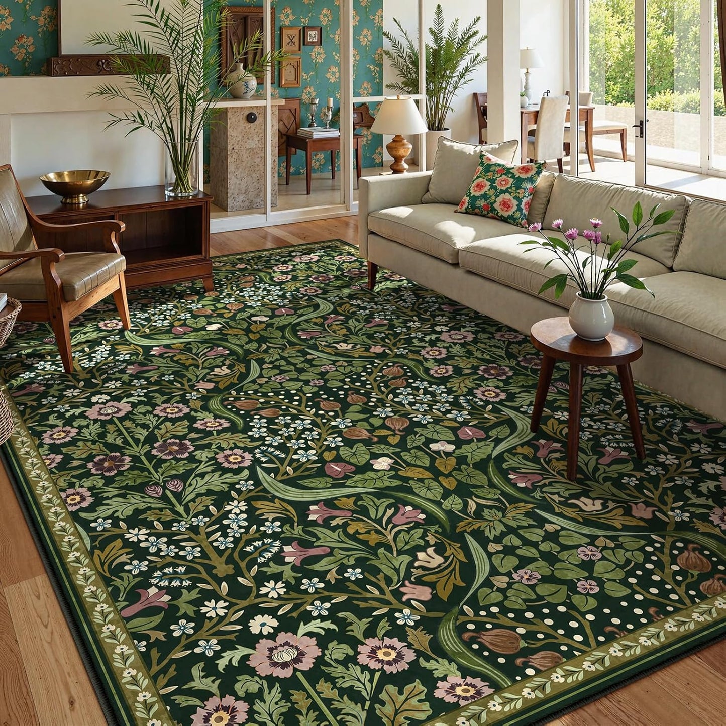 Moynesa Floral 6x9 Area Rugs for Living Room and Bedroom