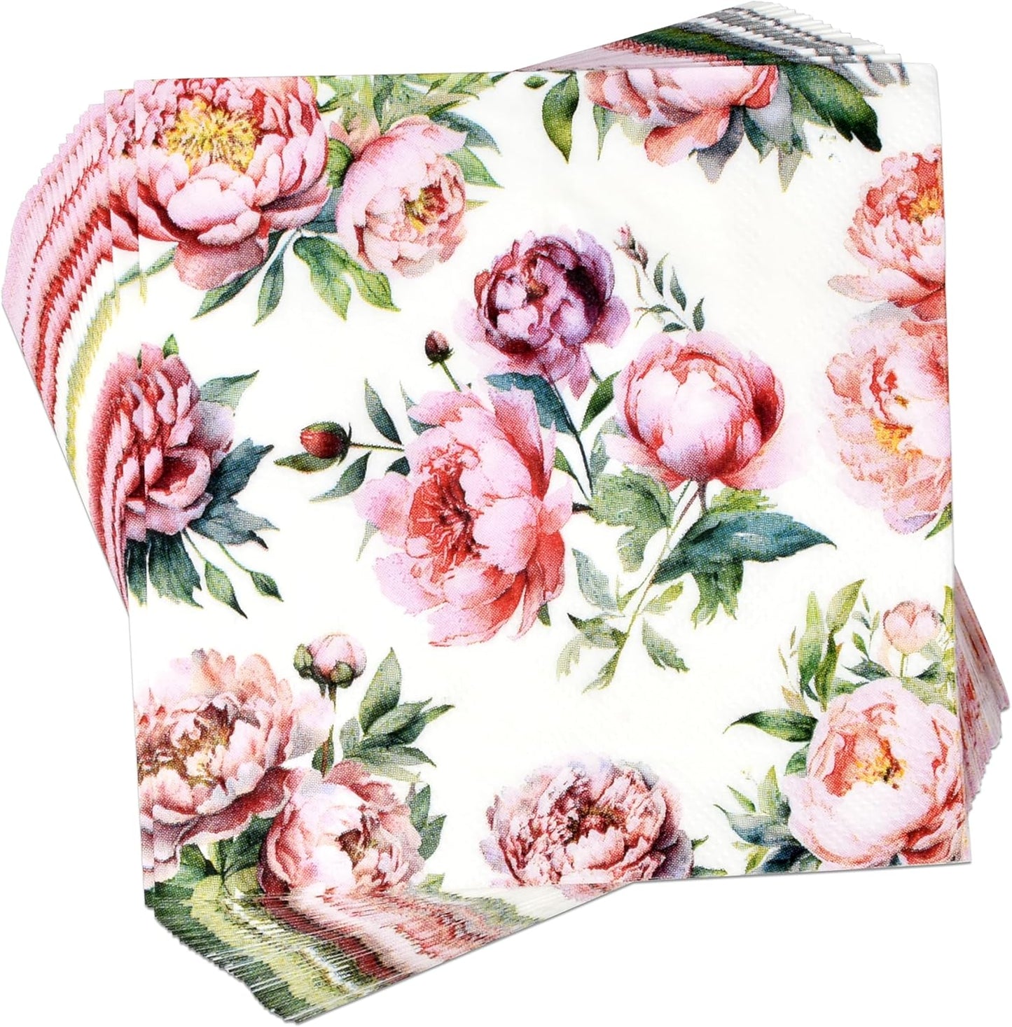100 Blush Peony Cocktail Napkins for Stylish Parties