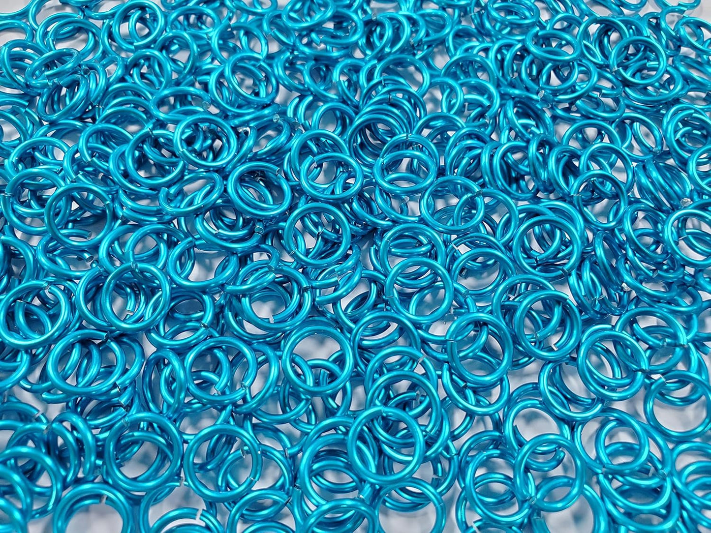 Chainmail Jump Rings 1/2 Pound Turquoise Anodized Aluminum