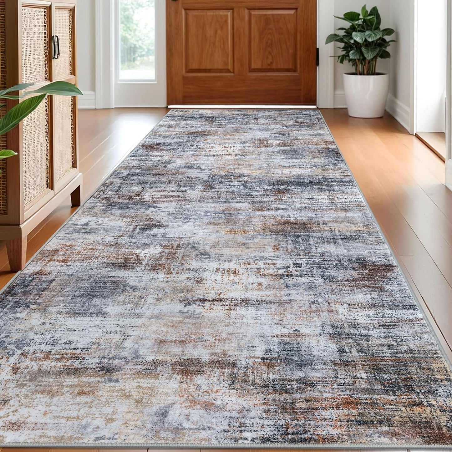 IOHOUZE Abstract Runner Rug 3x8 Ft for Modern Hallways