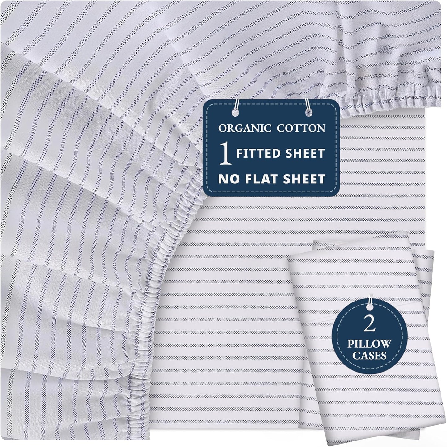 Organic Cotton Fitted Sheet Queen Set for Cozy Sleep Experience