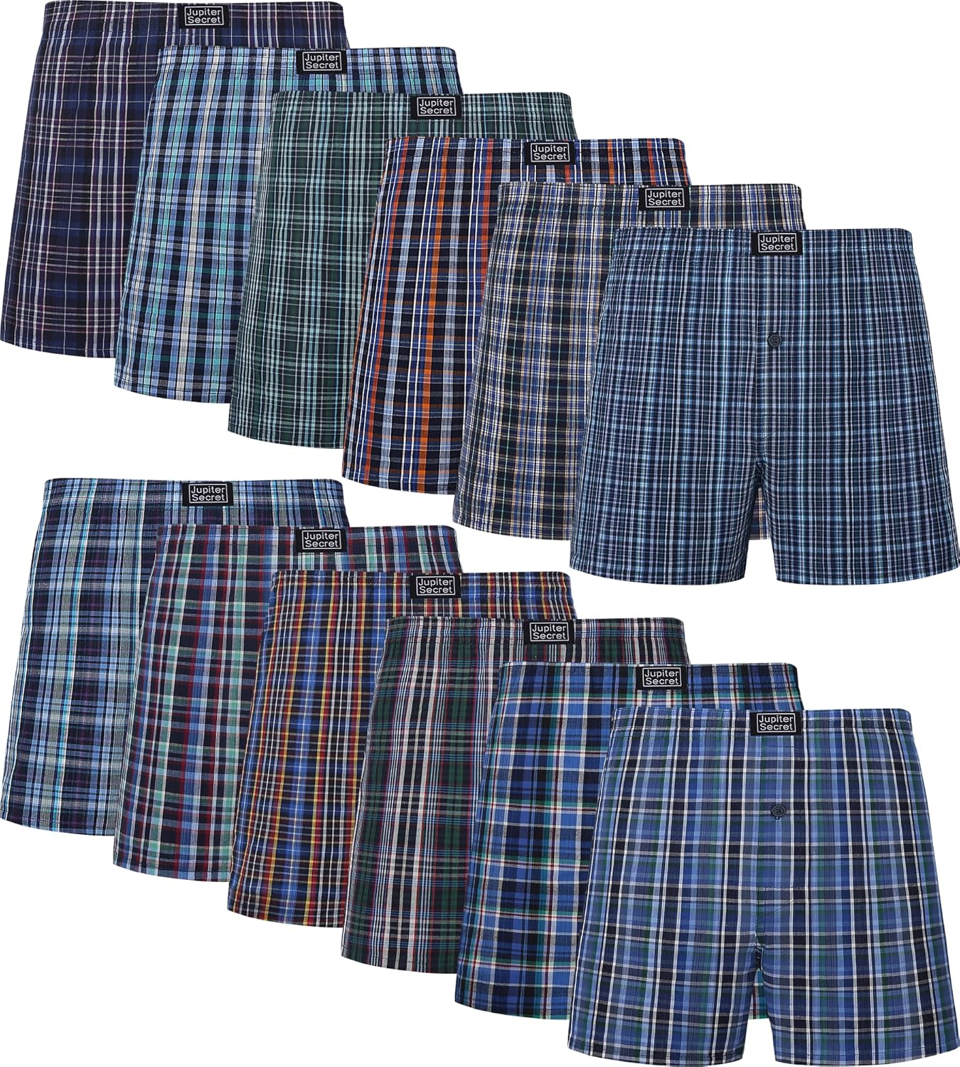 JupiterSecret Men's Boxers Underwear 100% Cotton Woven Comfort
