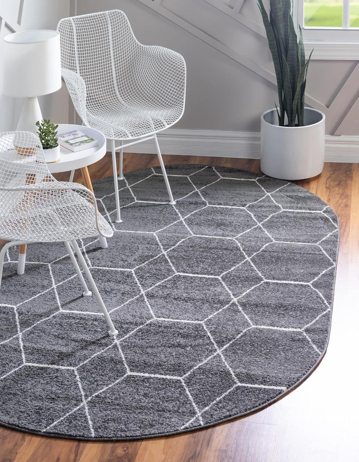 Unique Loom Trellis Frieze Collection Area Rug - Geometric Design