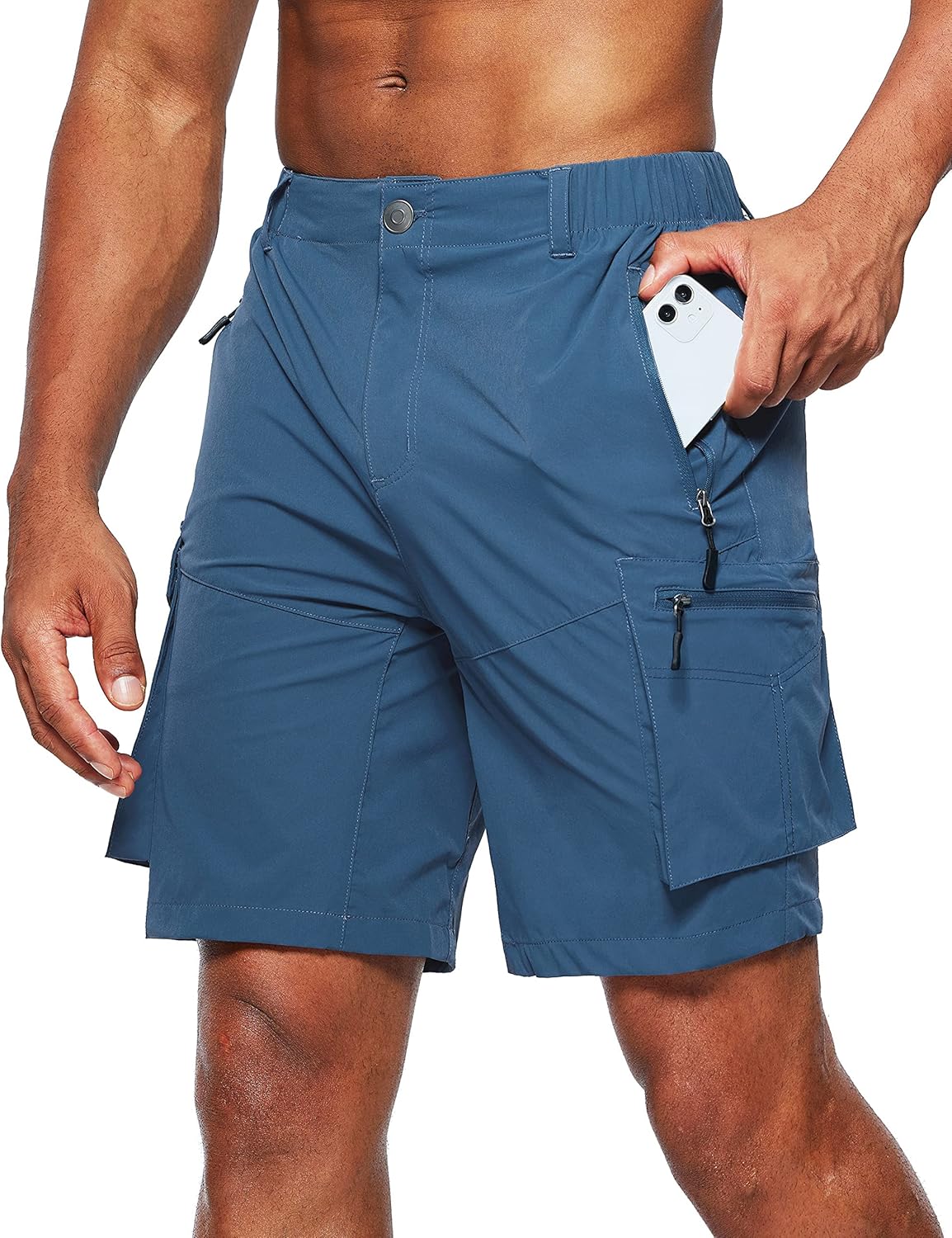 Pudolla Men's Hiking Cargo Shorts Quick Dry for Outdoor Travel