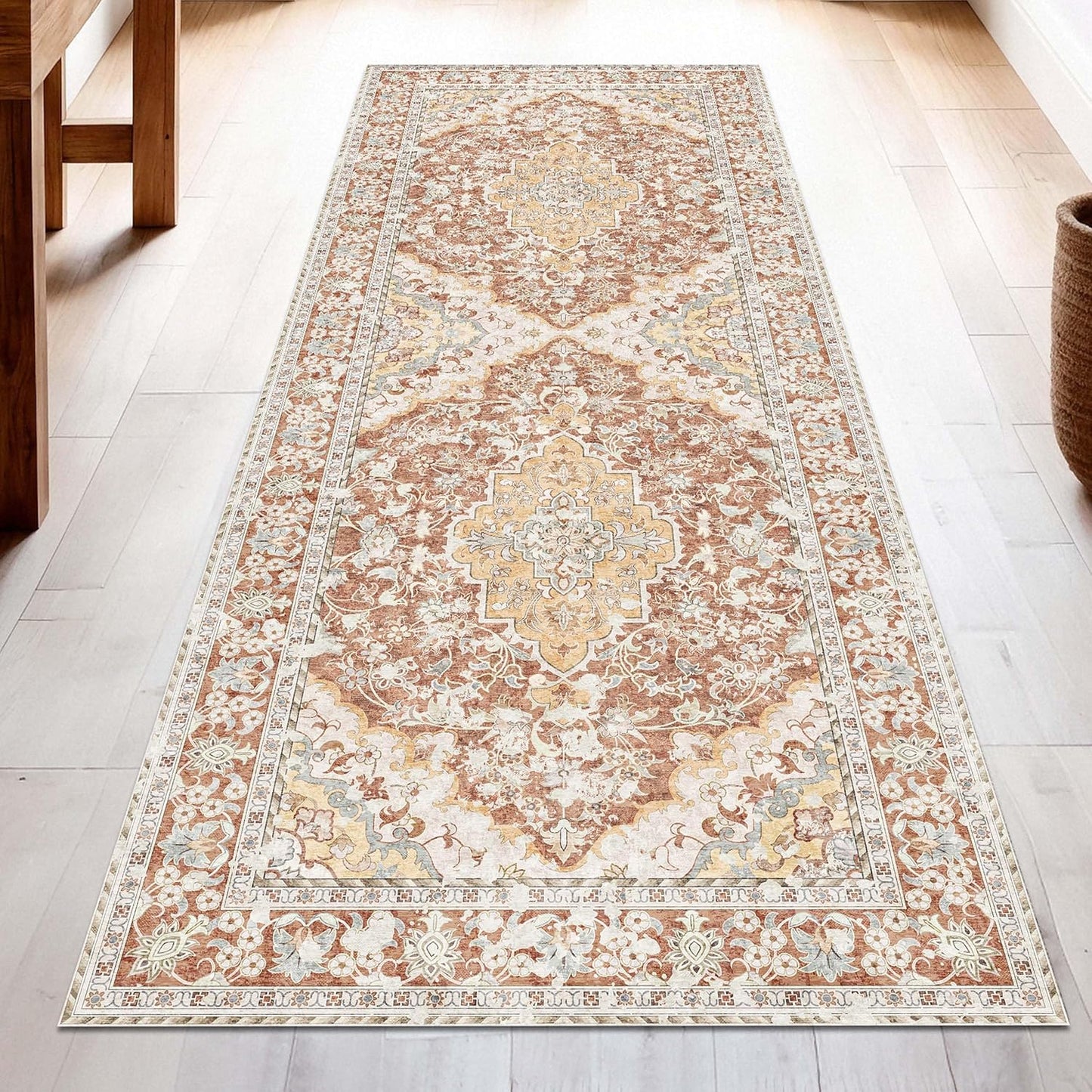 Washable Runner Rug 2.5x8 | Non Slip Rug for Hallways & More