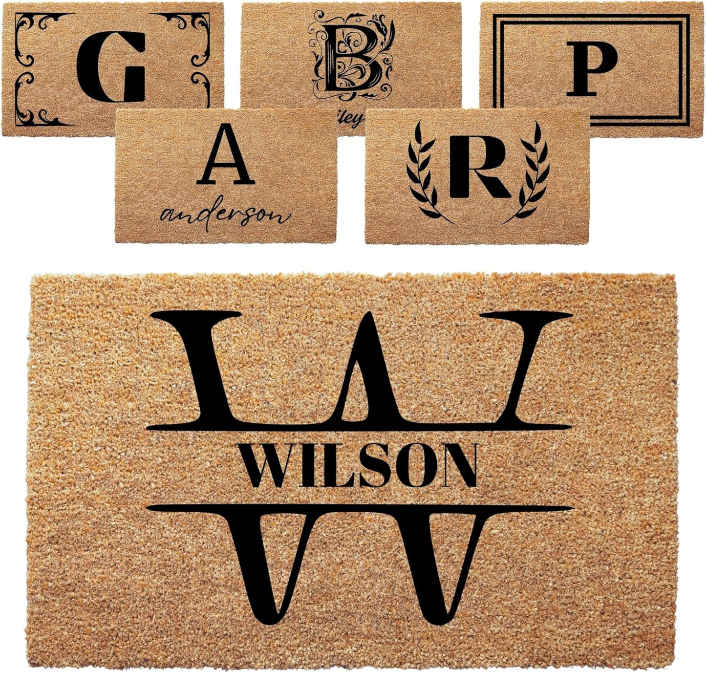 Personalized Door Mat with Monogram - Custom Doormat Options