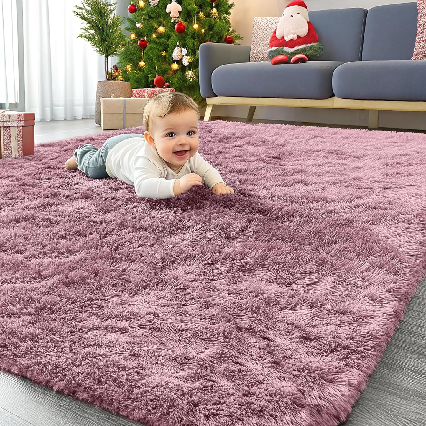 OLANLY Area Rugs for Living Room Bedroom, Soft Fluffy Shaggy