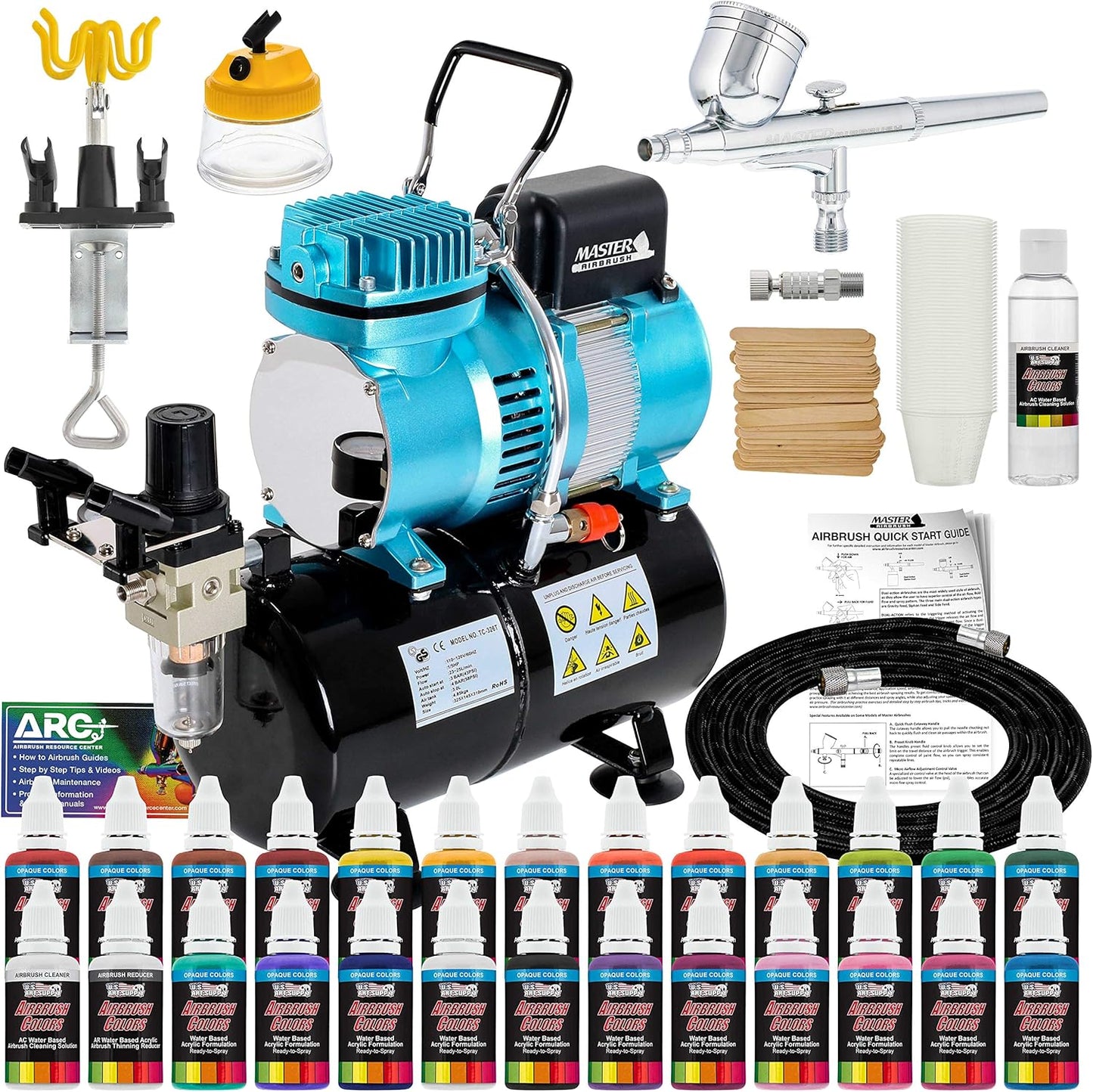 Master Airbrush Deluxe Kit with 24 Paint Set