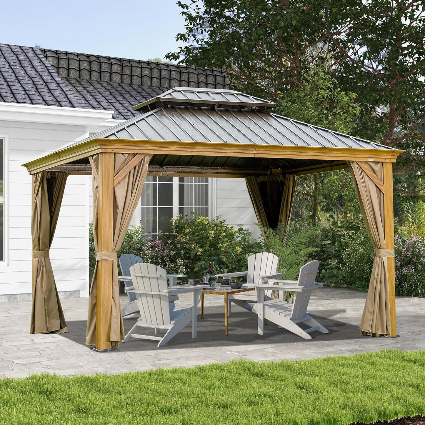 Domi 10ft x 14ft Hardtop Gazebo for Outdoor Comfort and Style