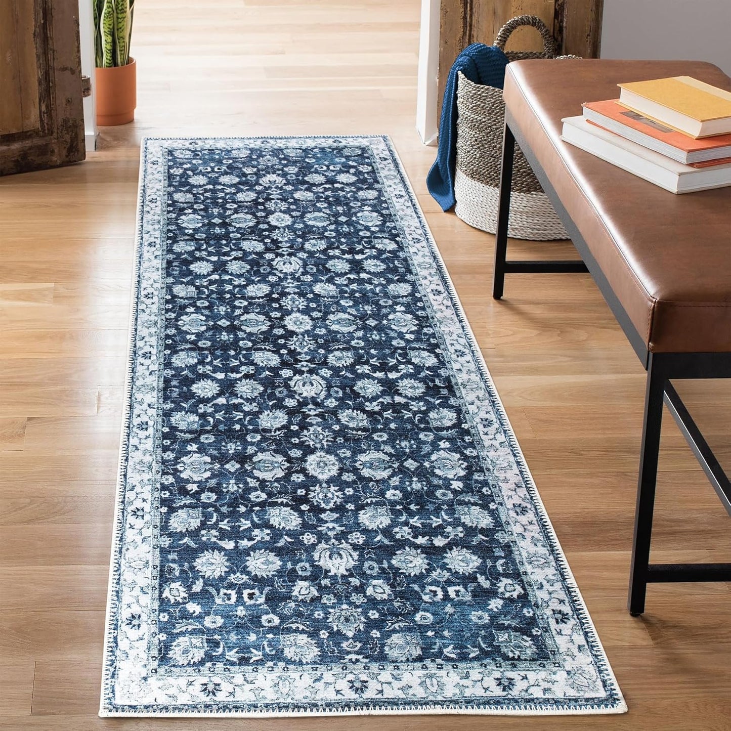 Washable Non-Slip 7 ft Runner Rug for Entryway and Hallway