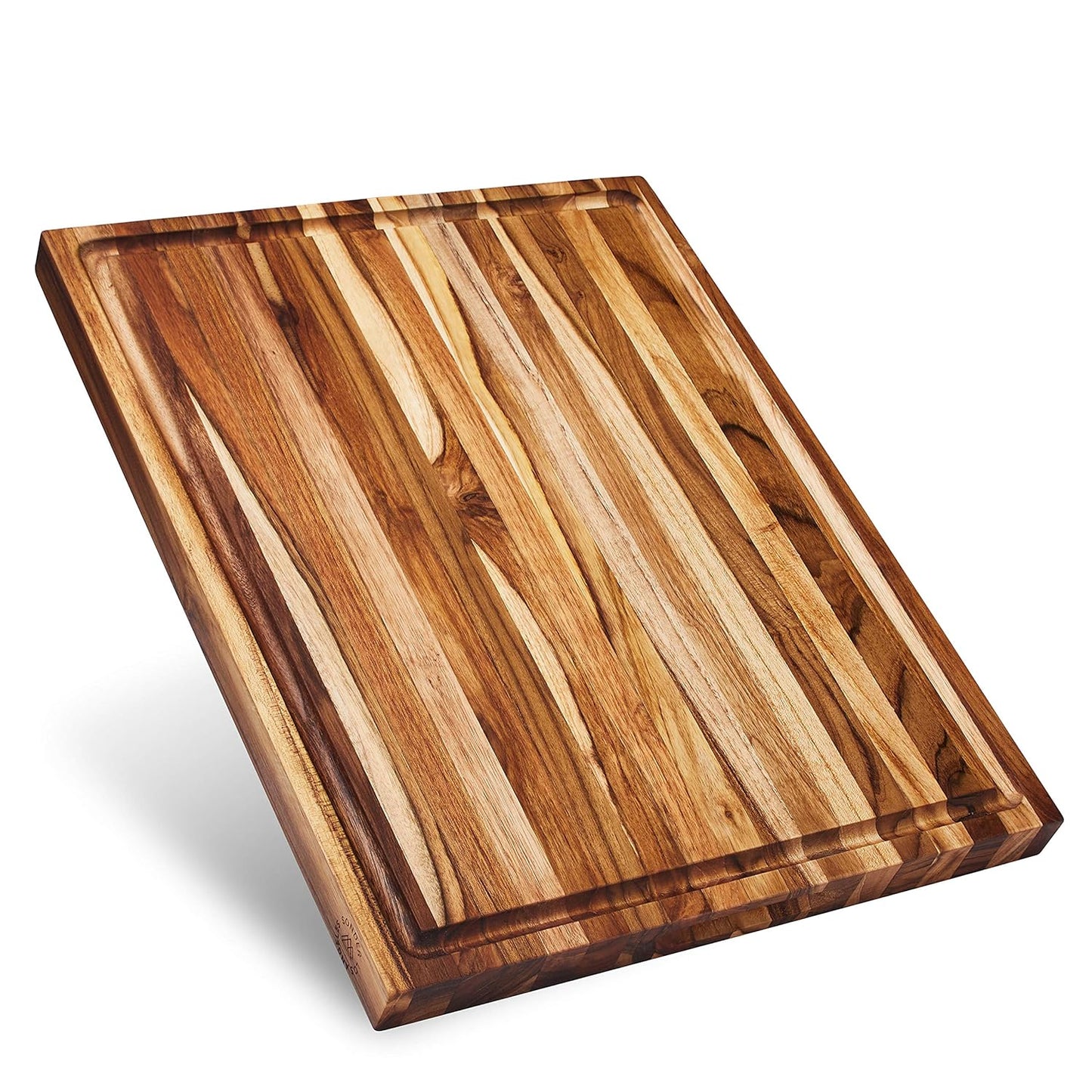Large Teak Wood Cutting Board with Juice Groove for Kitchen