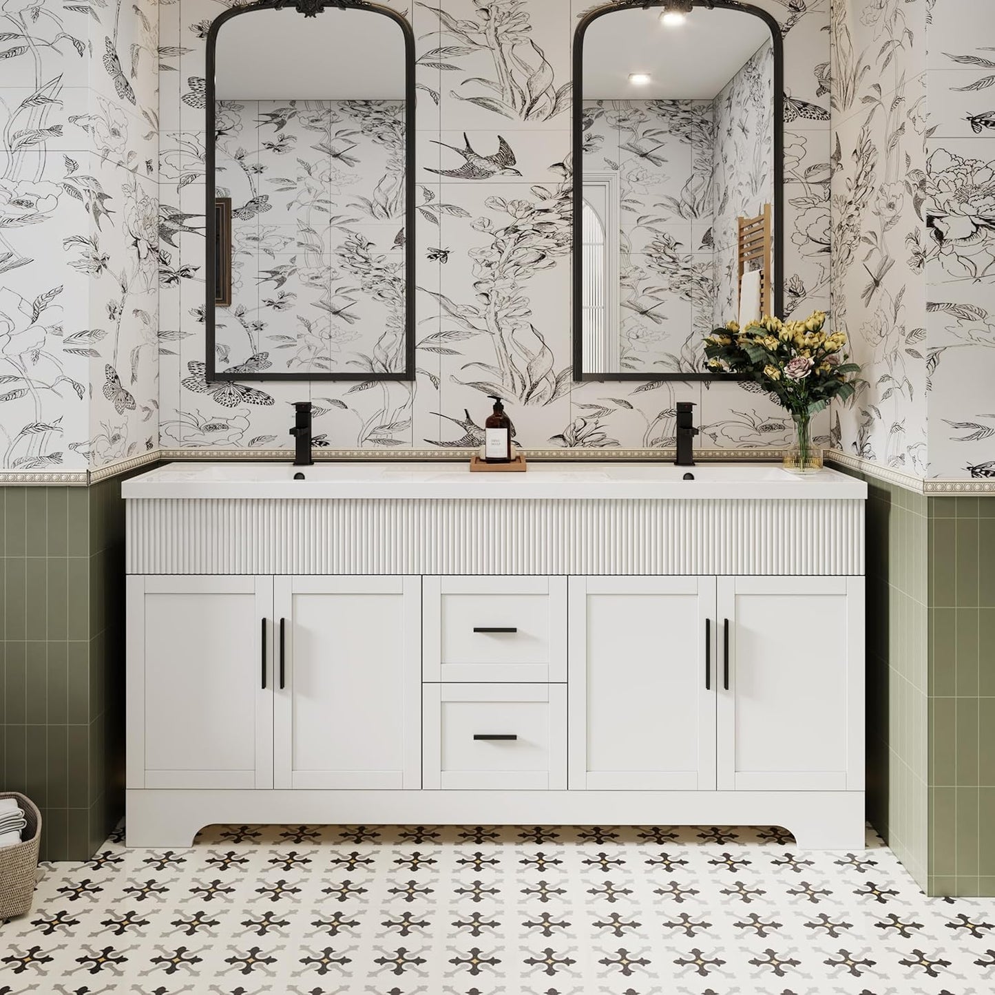 eclife 72in Bathroom Vanities Sink Combo with Modern Design