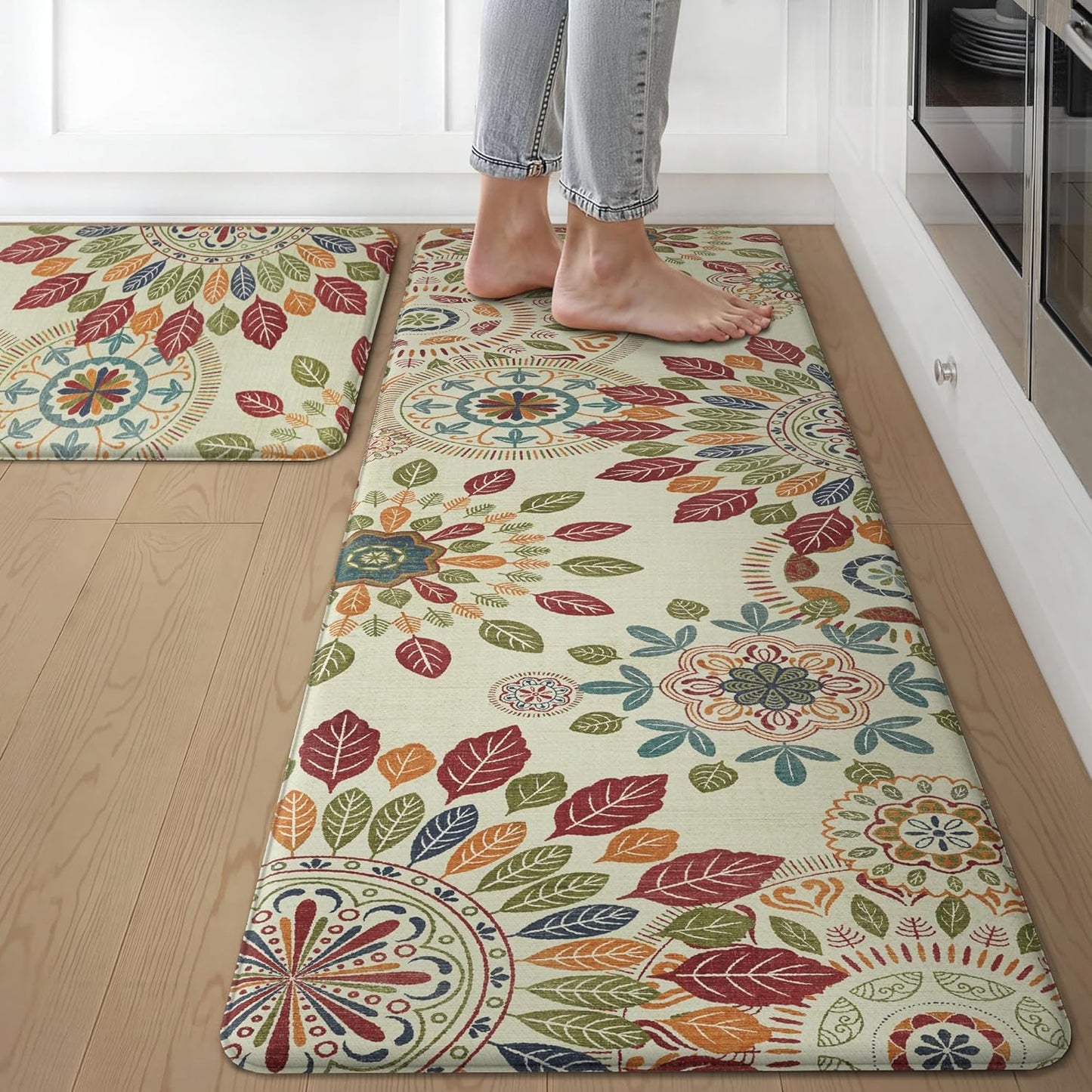 GENIMO Kitchen Mats for Floor 2PCS - Cushioned Anti-Fatigue Rugs
