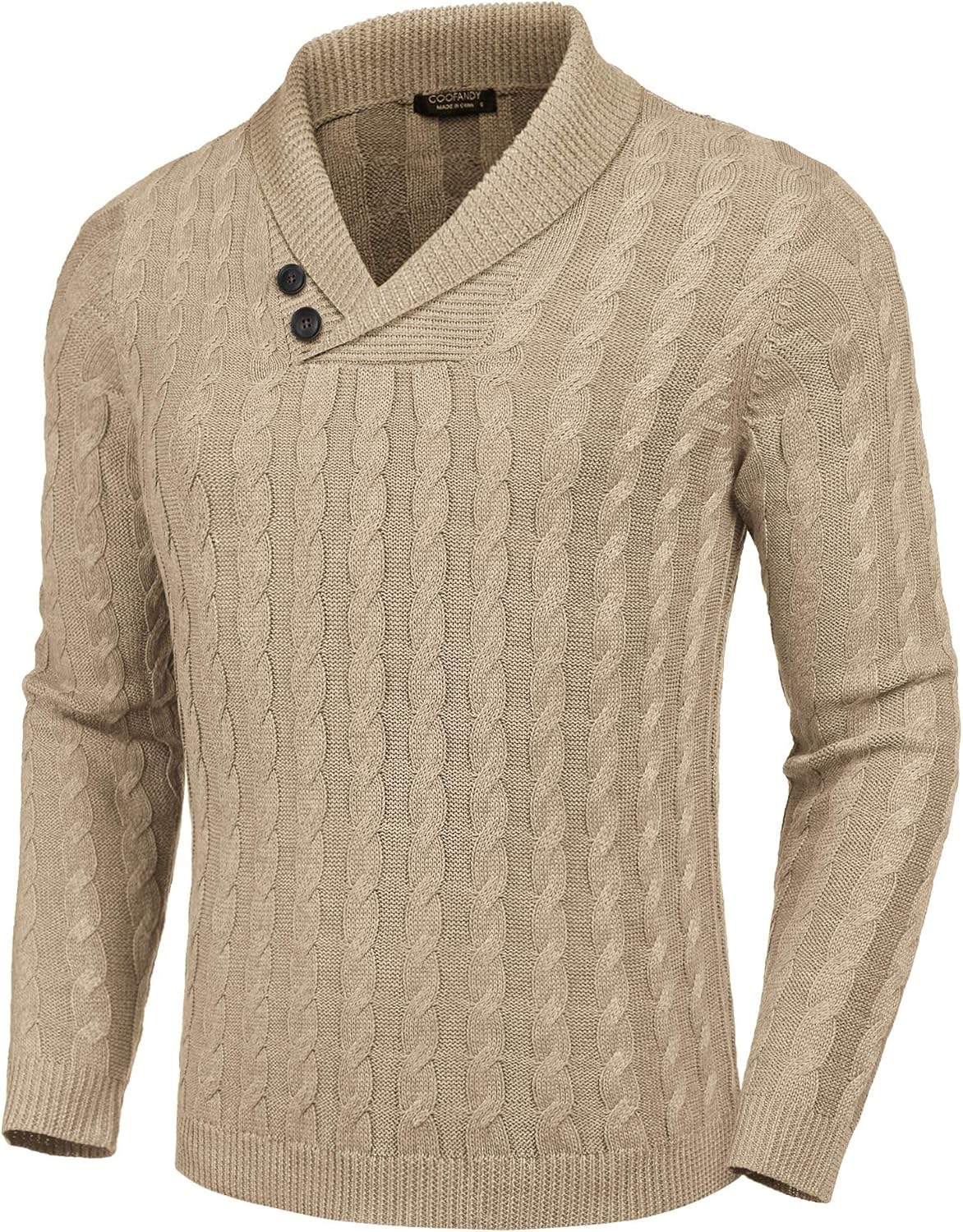 COOFANDY Men's Shawl Collar Pullover Sweater for Casual Style