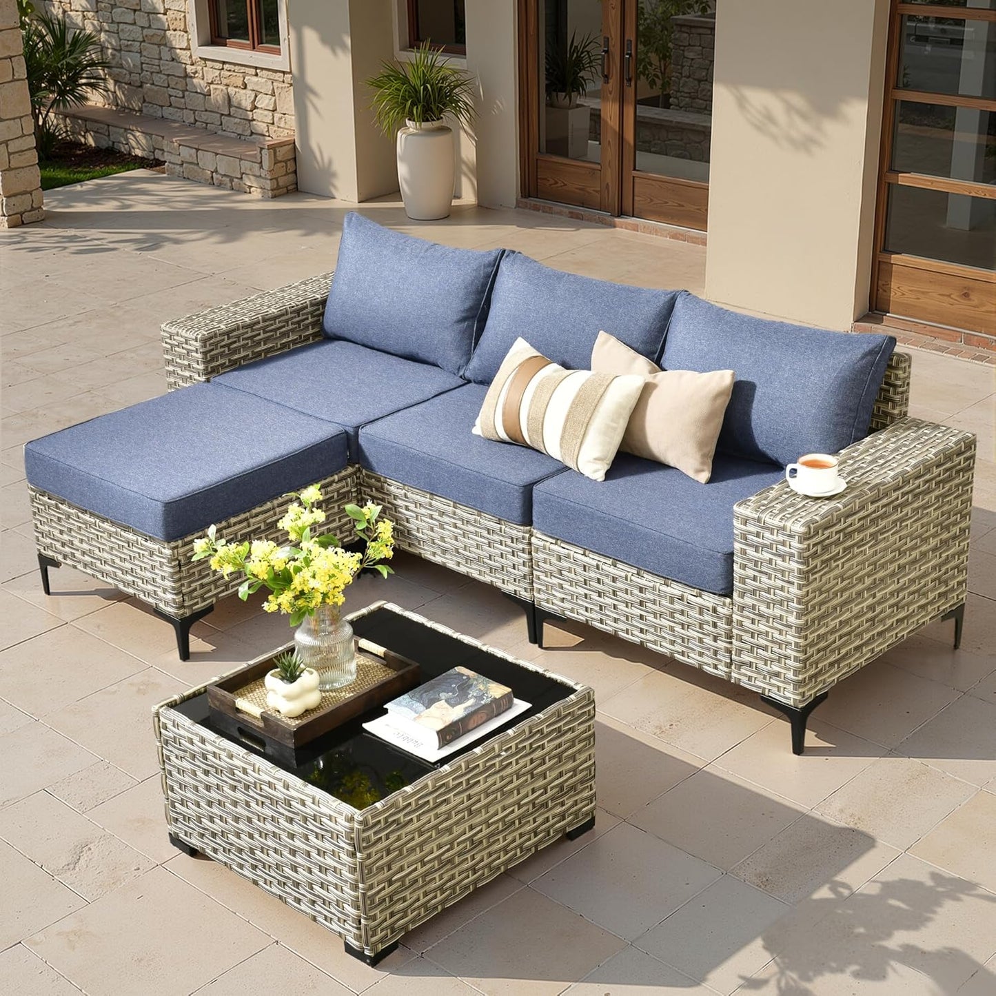 ovios 5 Pieces Patio Furniture Set for Modern Outdoor Living