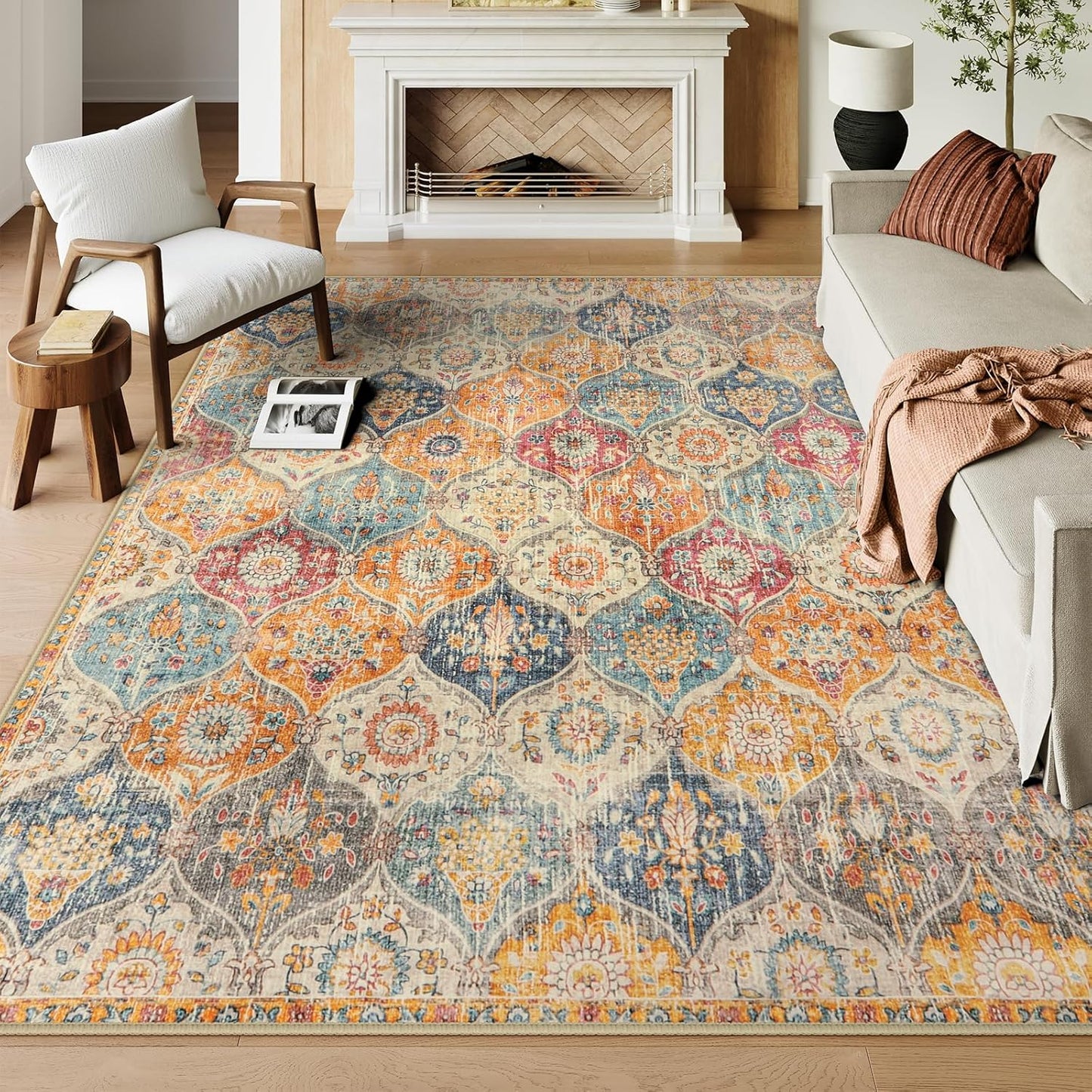 Lahome Moroccan Washable Area Rugs for Living Room & Bedroom