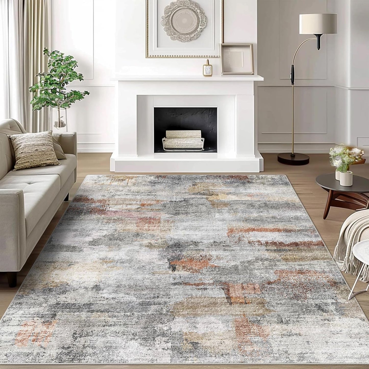 Ultra-Thin 5x7 Area Rugs - Modern Abstract Design for Home