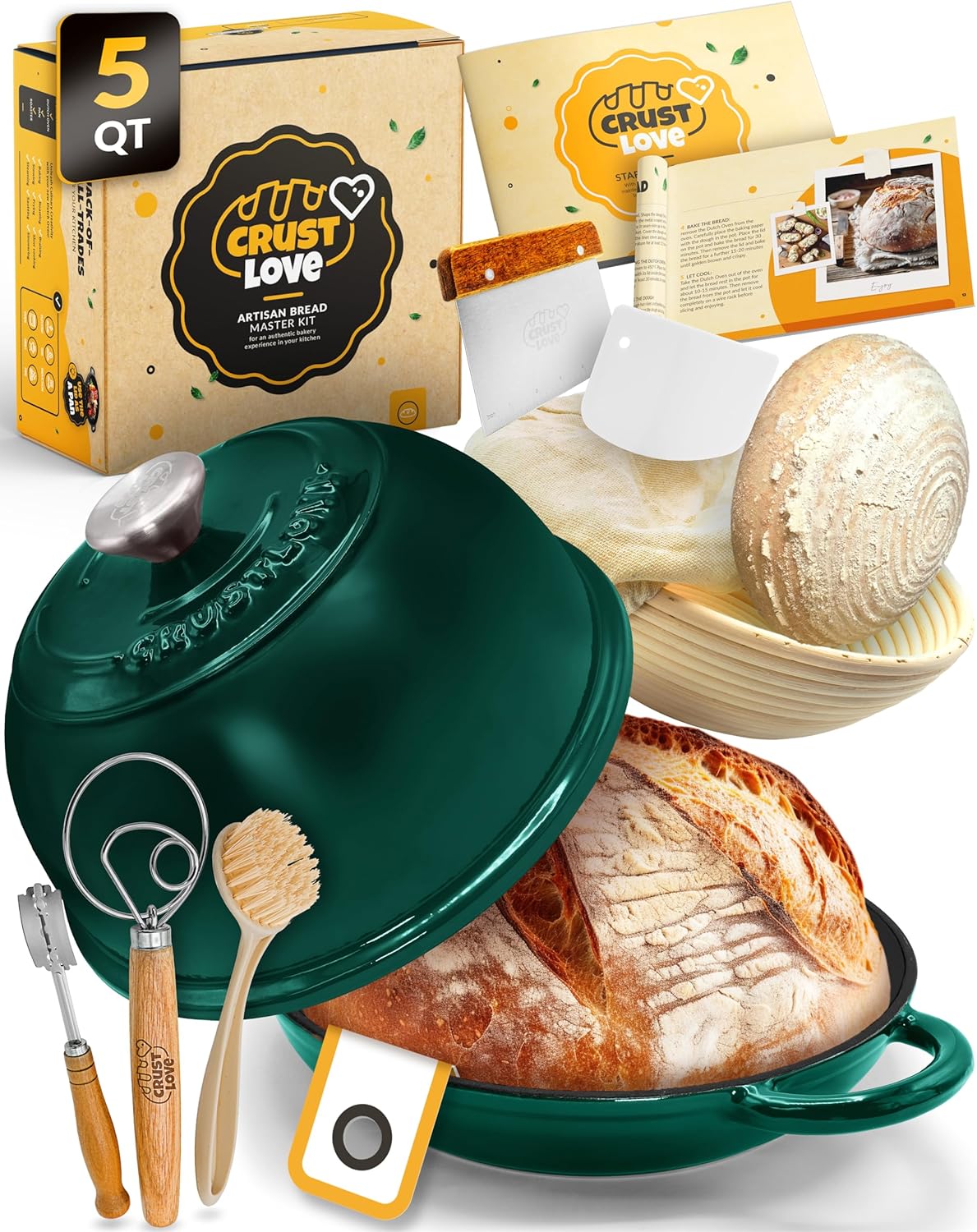 Dutch Oven Bread Baking 5QT Enamel Bread-Oven for Sourdough