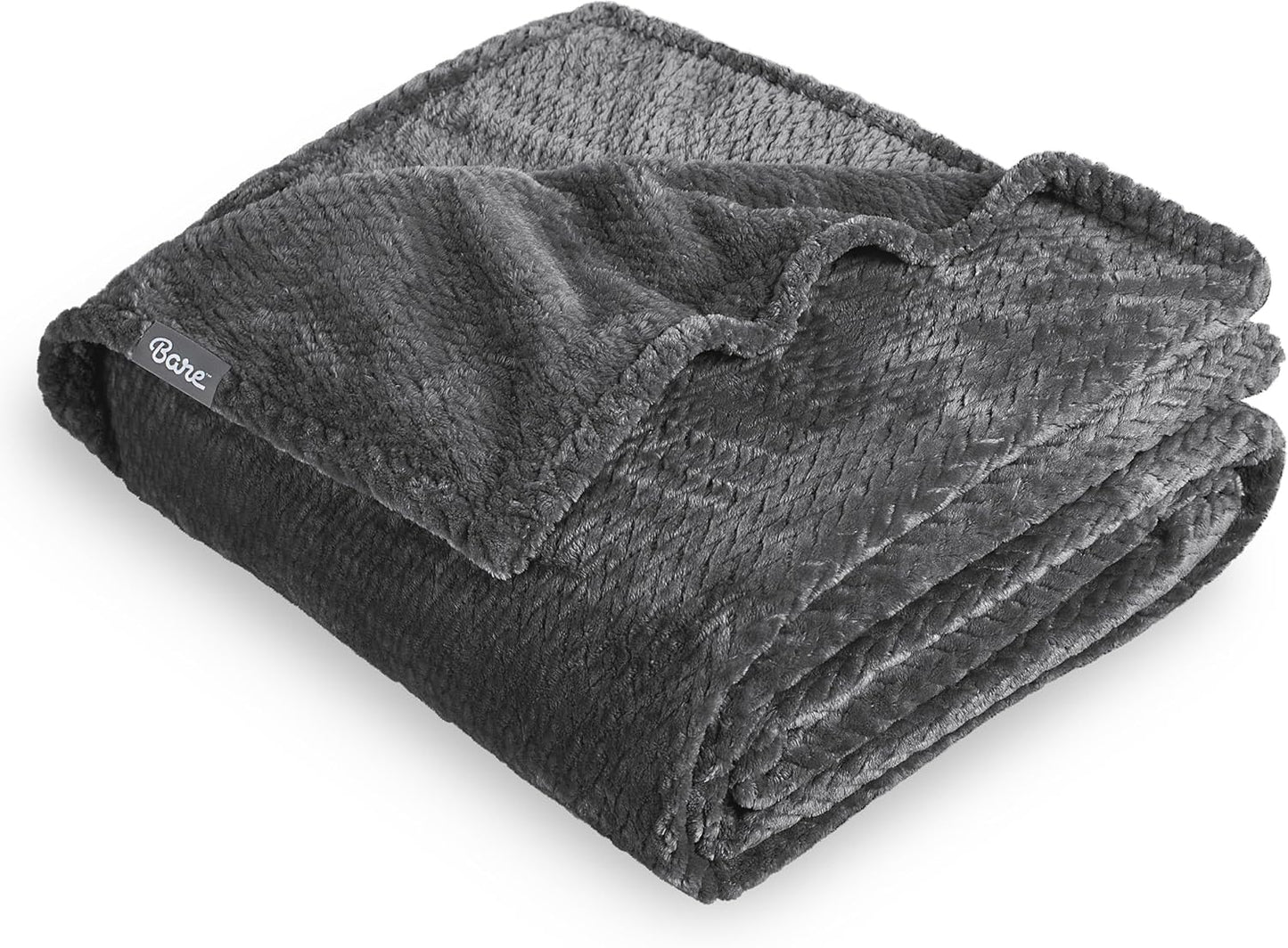 Bare Home Textured Fleece Blanket - King Size Ultra-Soft Warmth