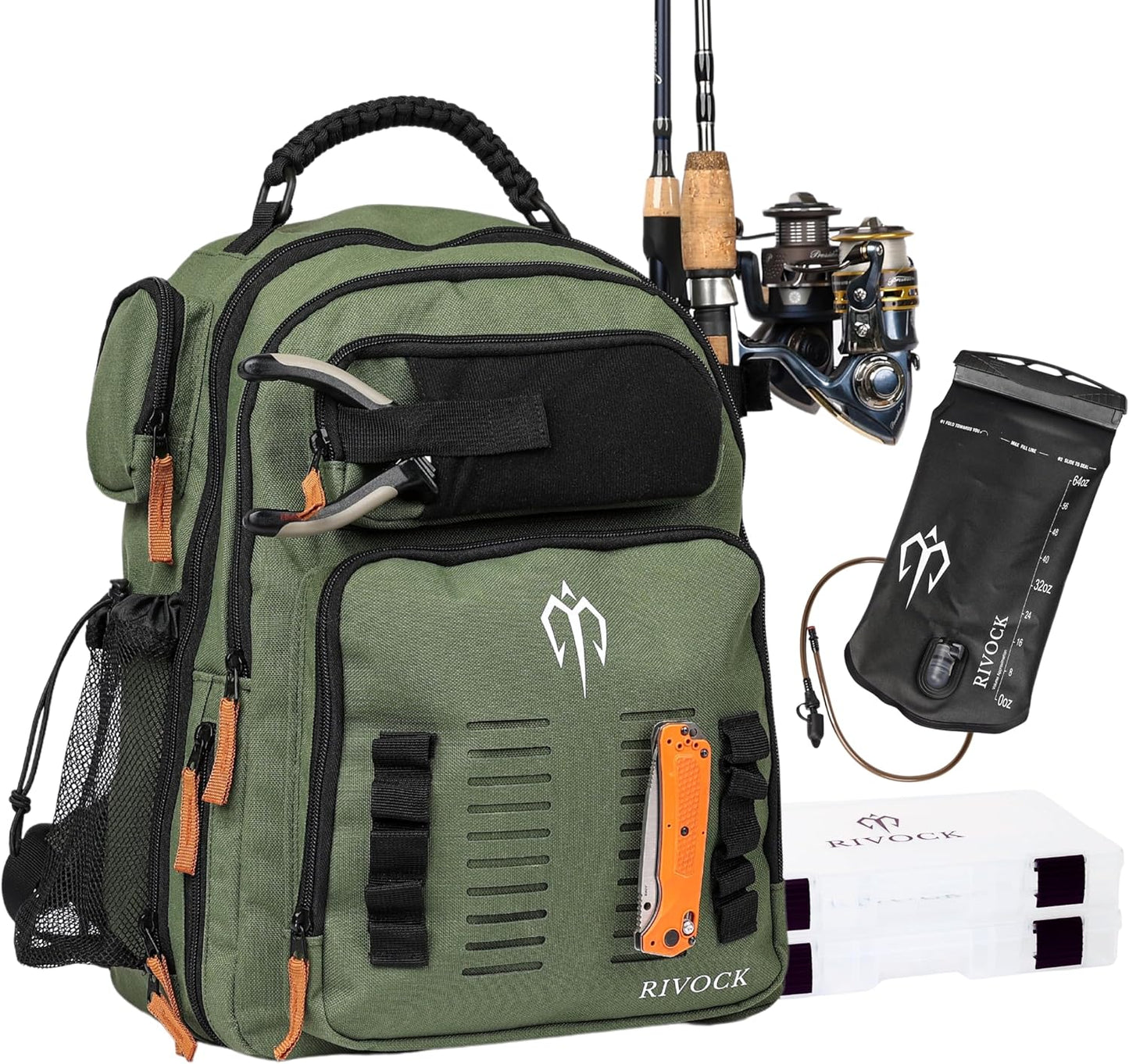 RIVOCK Fishing Backpack: Stay Hydrated & Organized!