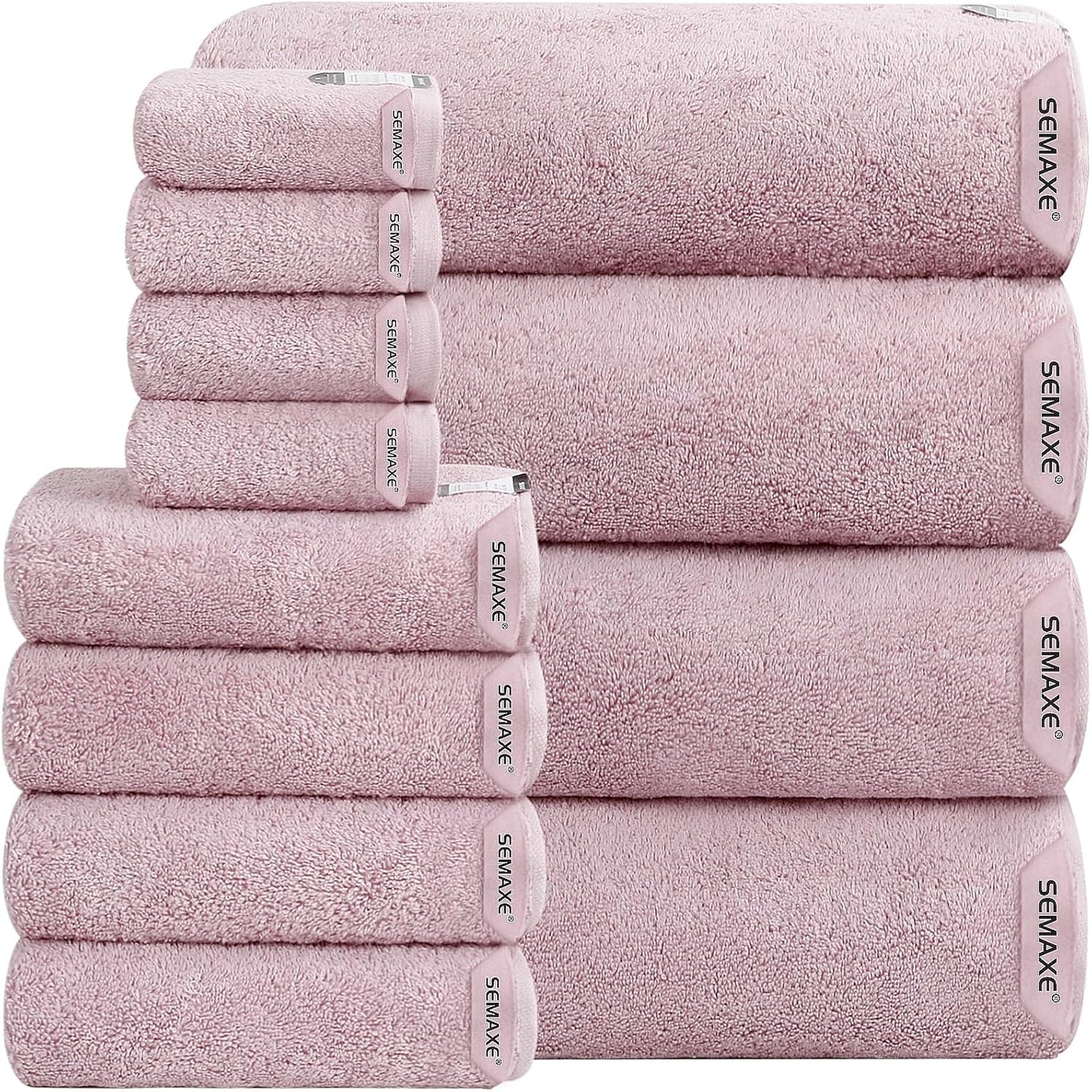 SEMAXE 12-Piece Family Bathroom Towel Set - Ultra-Soft Cotton