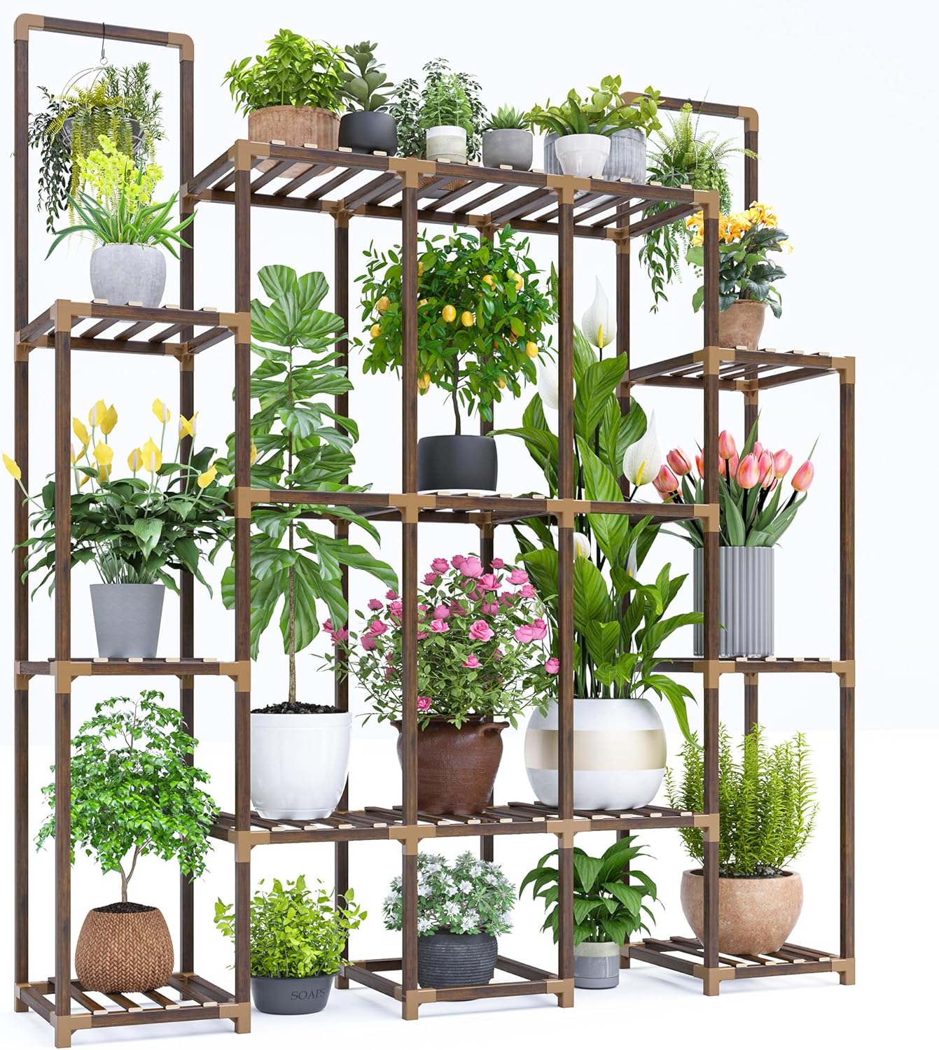 EnHomee Tall Plant Stand for Indoor and Outdoor Use, 4-Tier Design