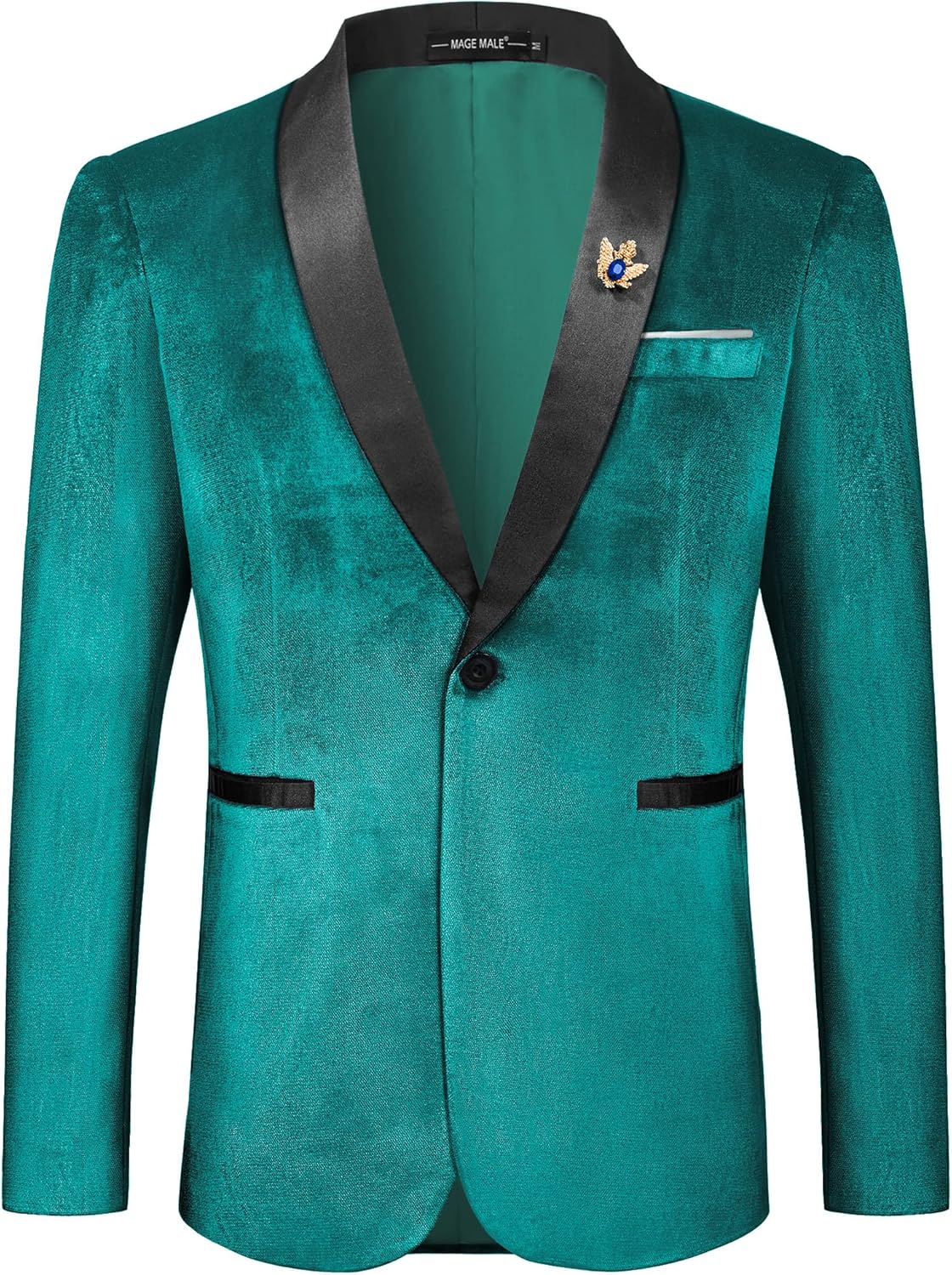 MAGE MALE Men's Velvet Slim Fit Suit Blazer for Any Occasion