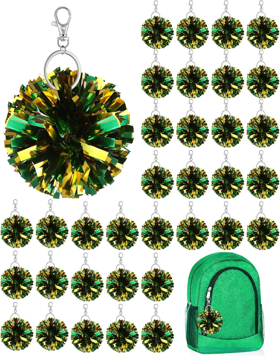 Cheer Pom Pom Keychain for Cheerleader Gifts and Accessories