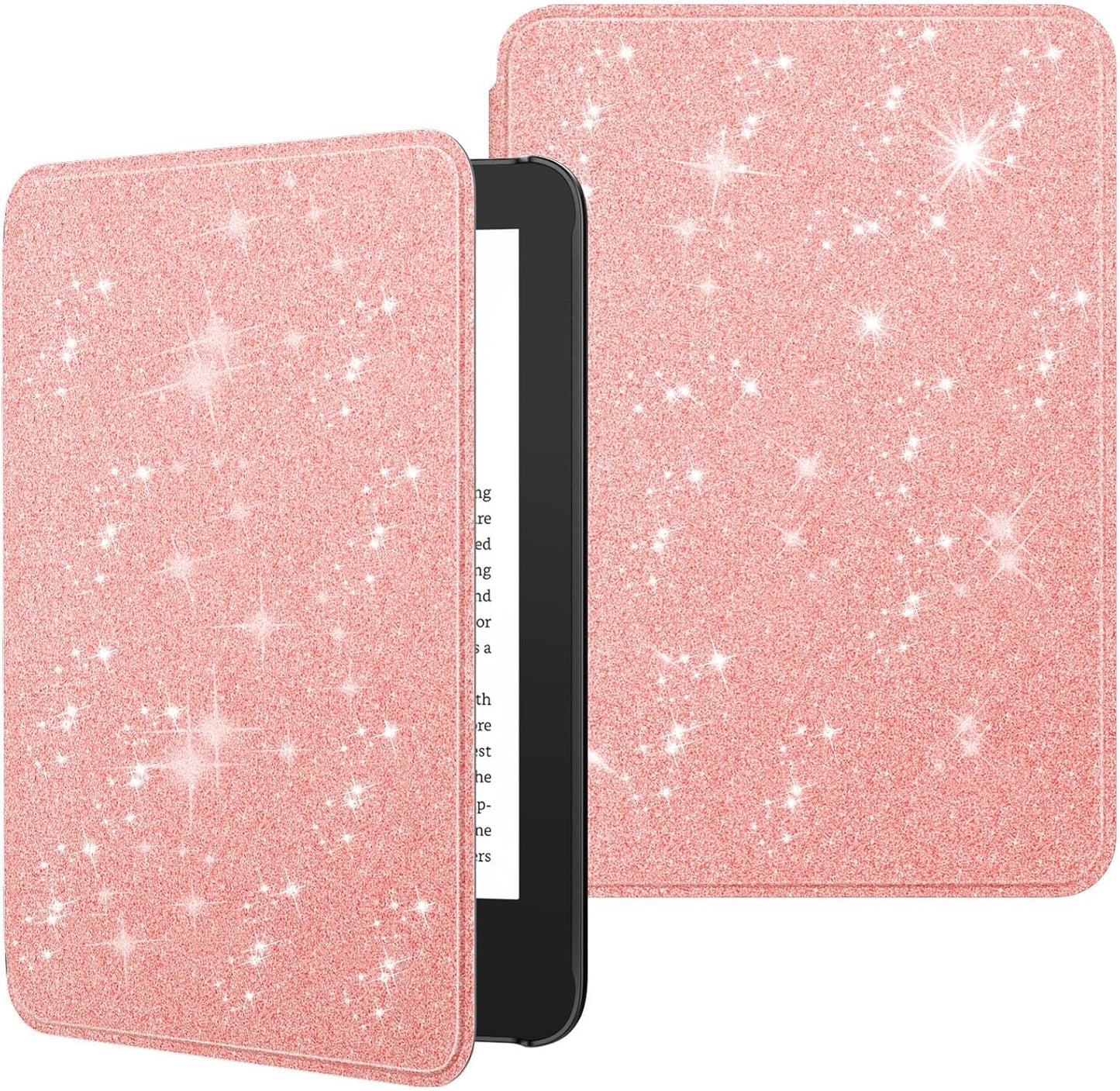 MoKo Case for 6in Kindle 11th Gen 2024/2022 - Glitter Pink Cover