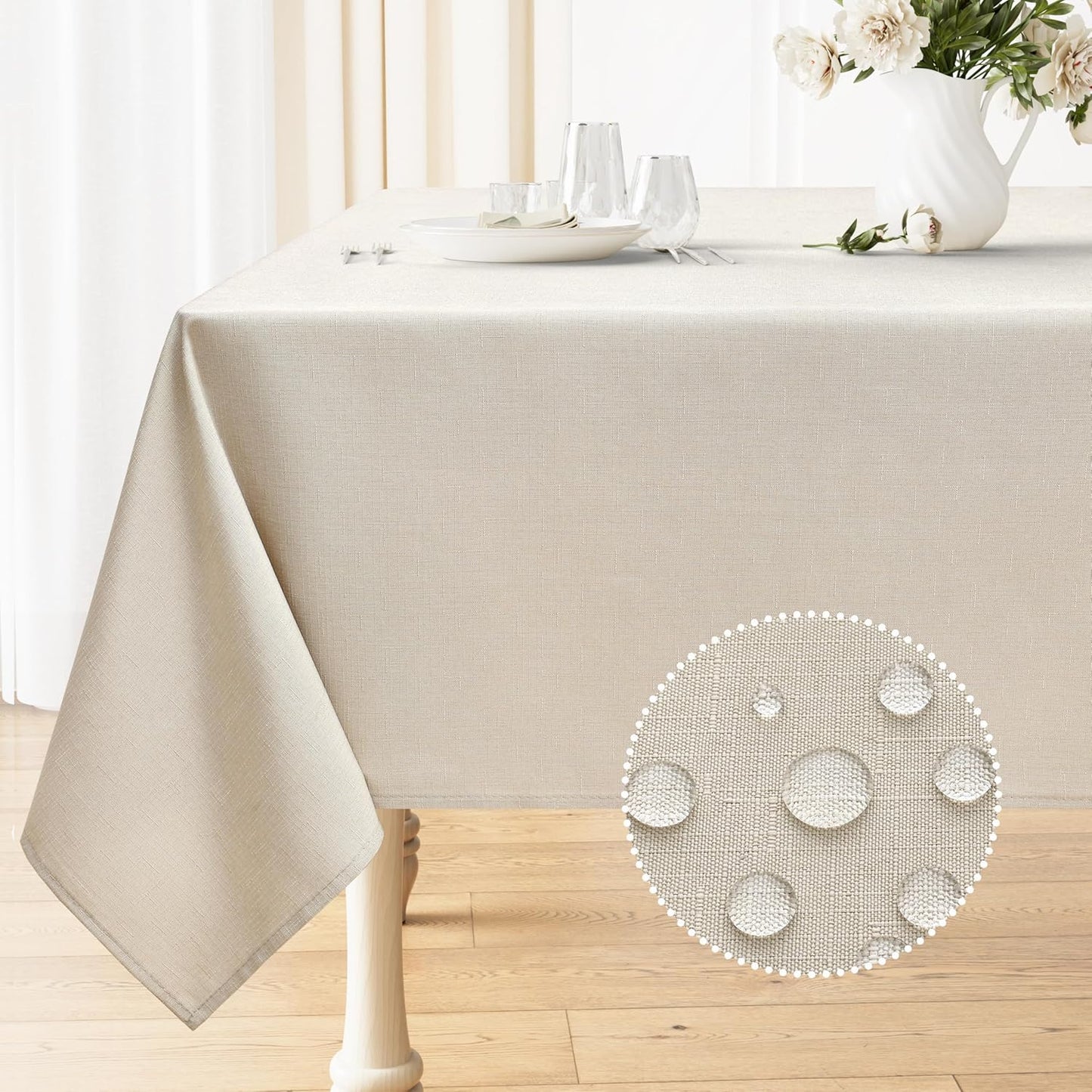 Smiry Rectangle Table Cloth: Waterproof, Spillproof, Elegant Design