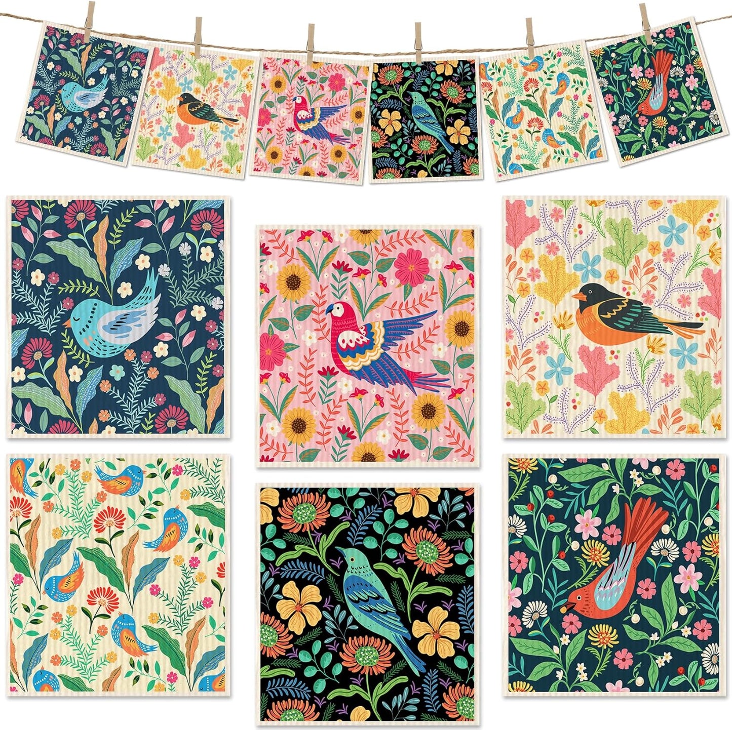 Super Absorbent Swedish Kitchen Cloths, 6-Pack, Quick Dry