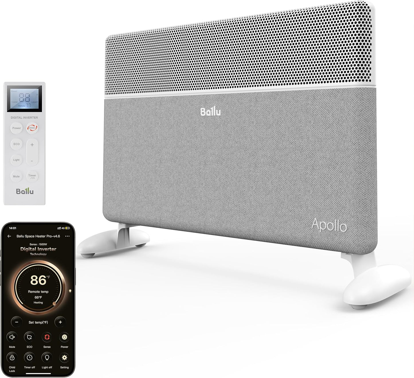 Ballu Convection Panel Space Heater for Large Room Comfort