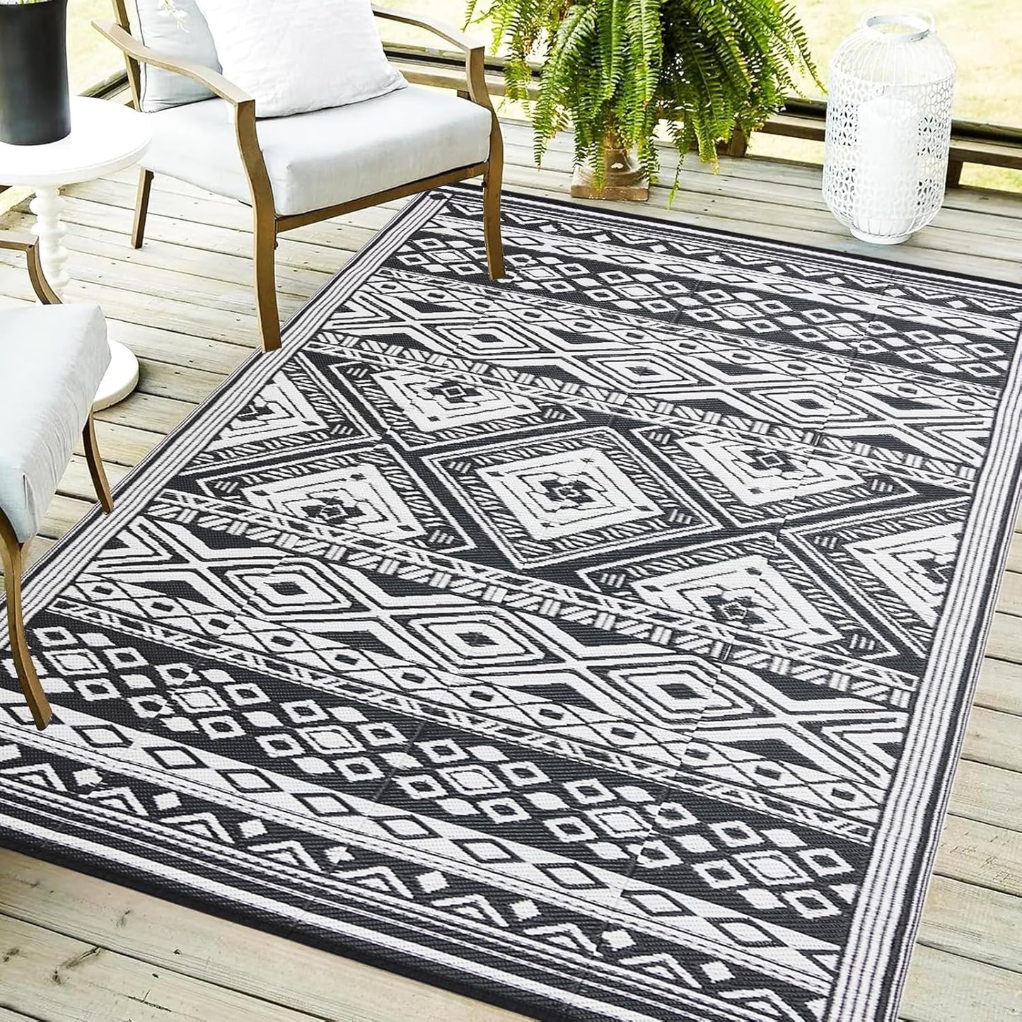 Outdoor Rug 6x9 ft Waterproof for Patios and Camping Trips