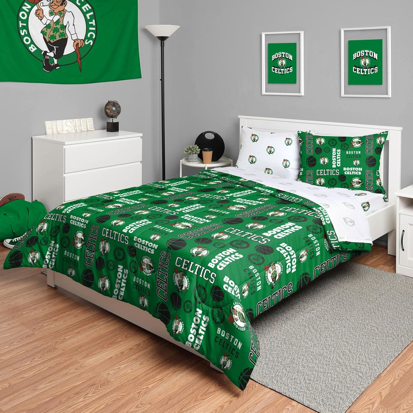 FOCO Unisex-Adult NBA Team Logo Bed in a Bag Comforter Set