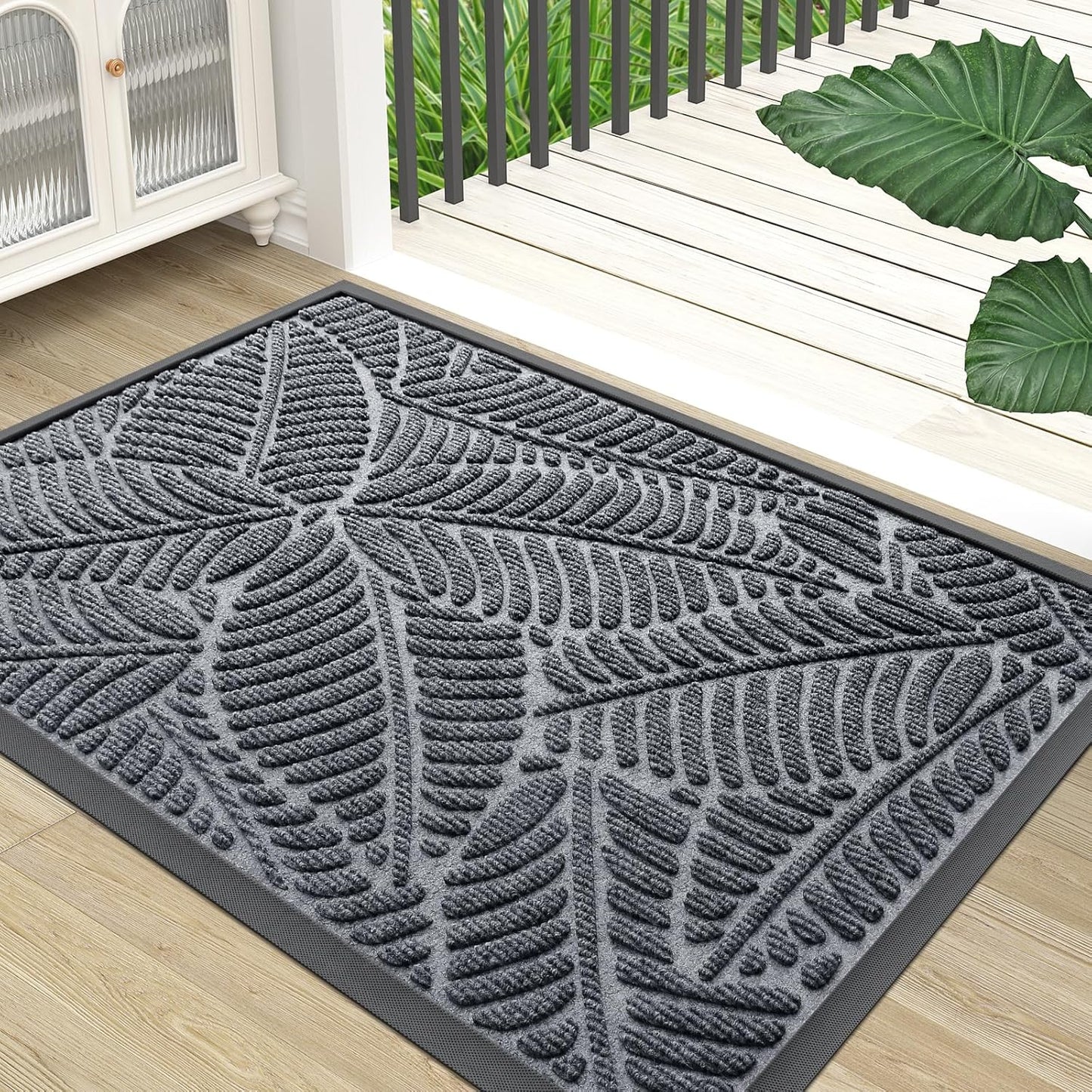 Colorxy Waterproof Doormat - Sturdy Natural Rubber Indoor Mat