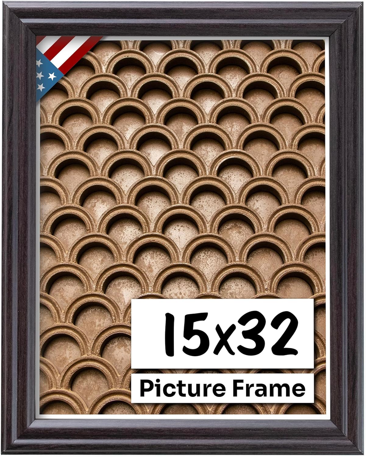 Coffee Brown 15x32 Picture Frame - Handmade Solid Wood Decor