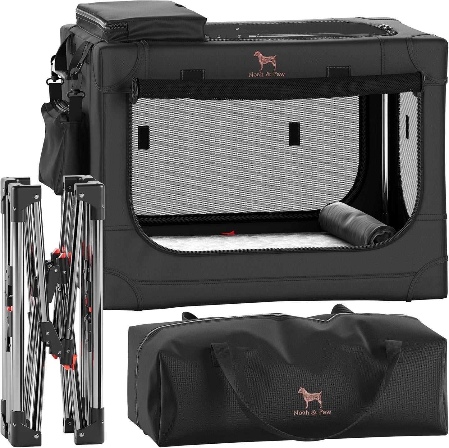 Collapsible Dog Crate for Small Medium Breeds by Noah & Paw