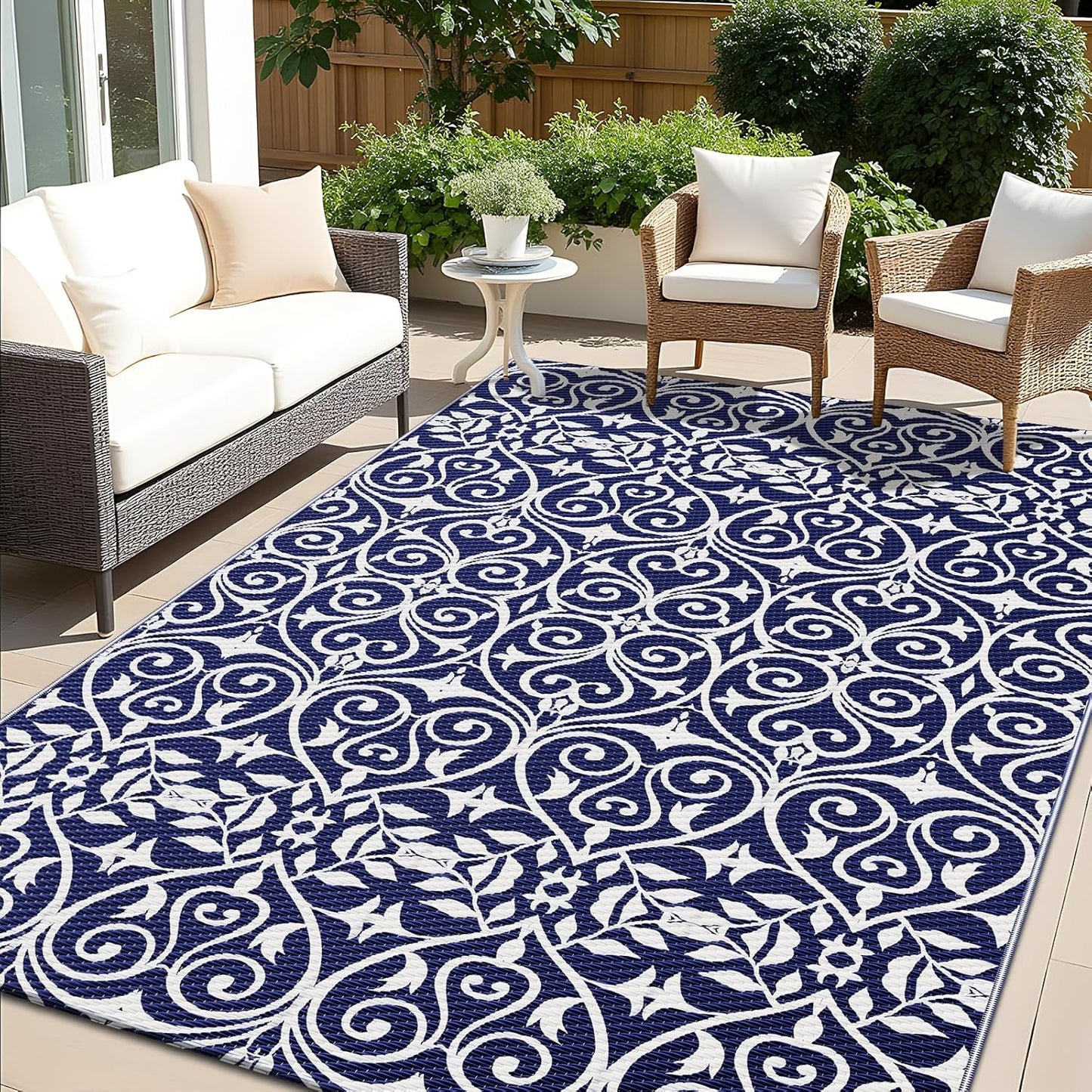 OLANLY Outdoor Rug Waterproof 5x8 ft for Patio and Camping
