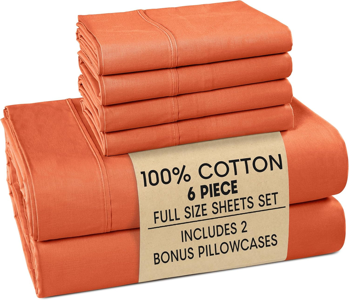 Casa Platino 100% Cotton Full Size Sheet Set - Soft & Durable