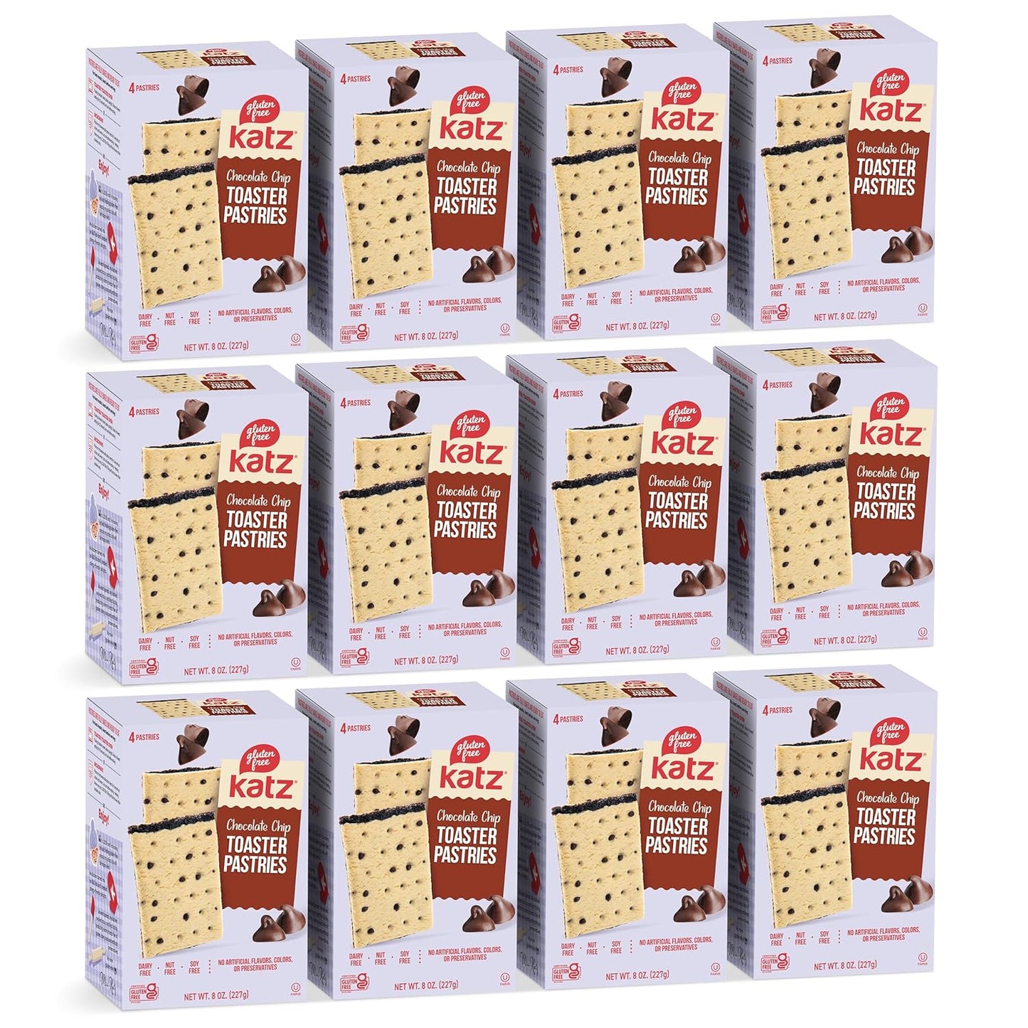 Katz Gluten Free Chocolate Chip Toaster Pastries for Snacks
