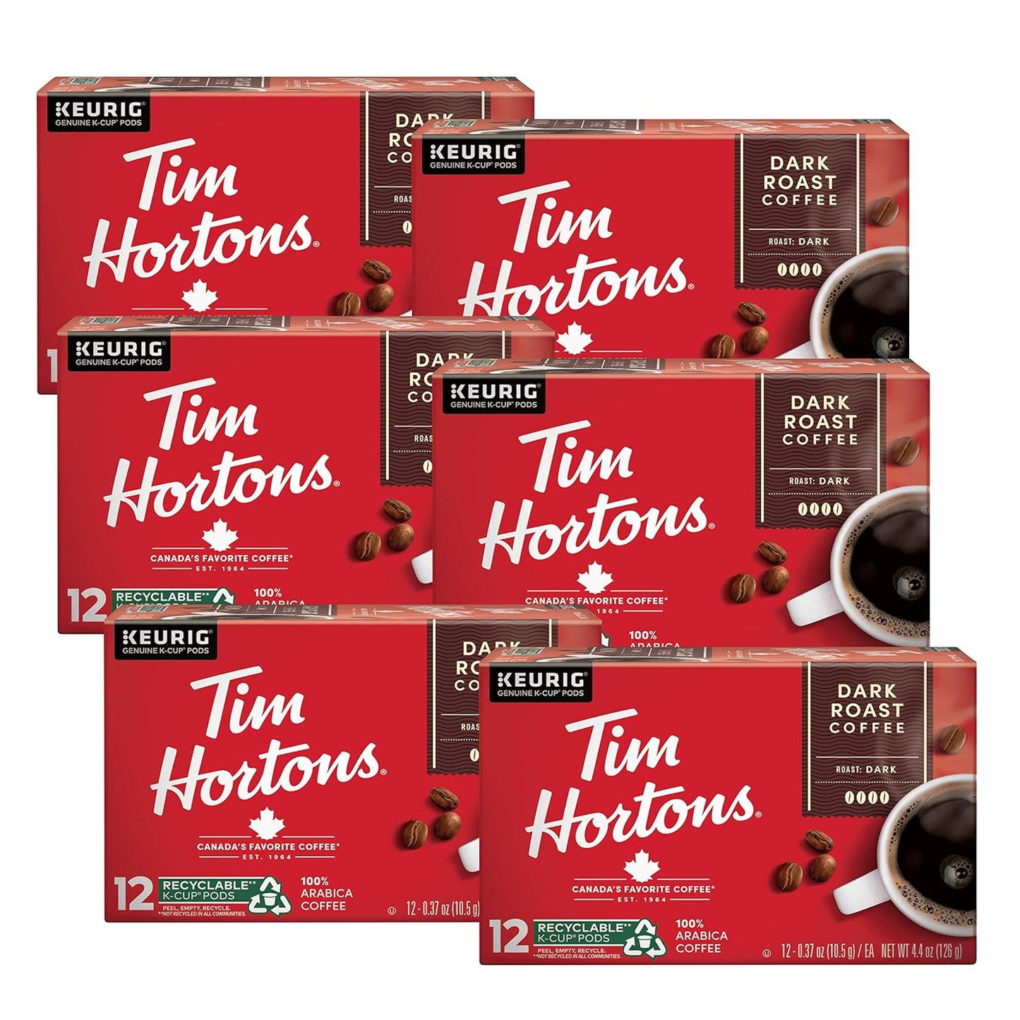 Tim Hortons Dark Roast Coffee K-Cup Pods for Keurig Brewers