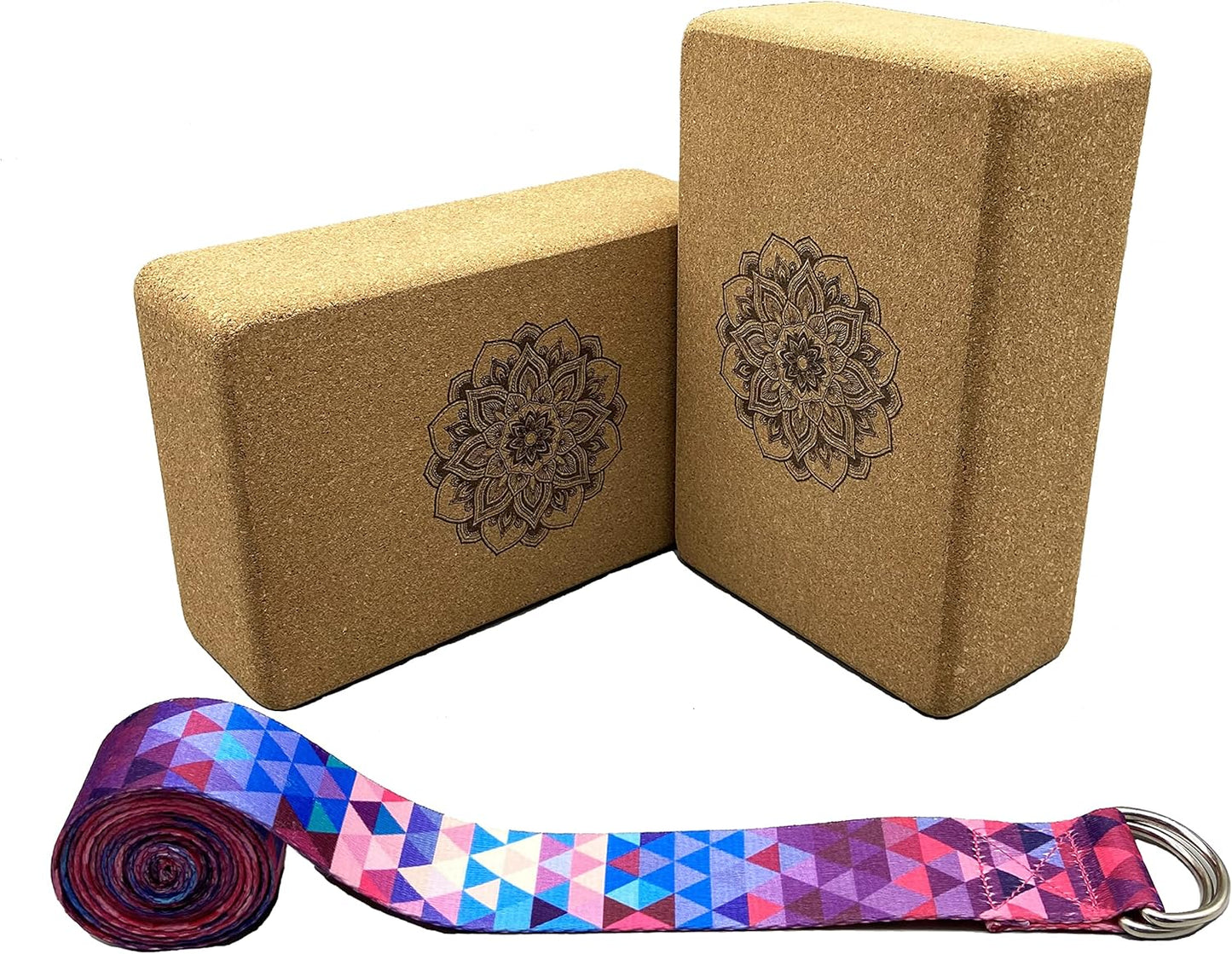 Aozora Cork Yoga Block & Strap Set for Ultimate Support!