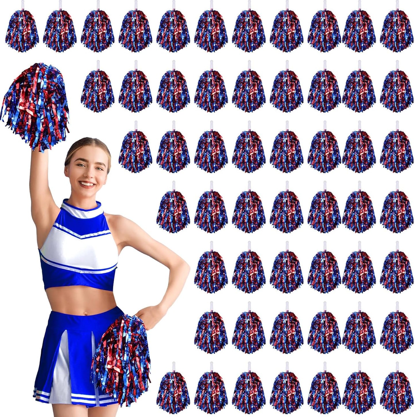 60 Pcs Cheerleading Pom Poms for Team Spirit and Dance Events