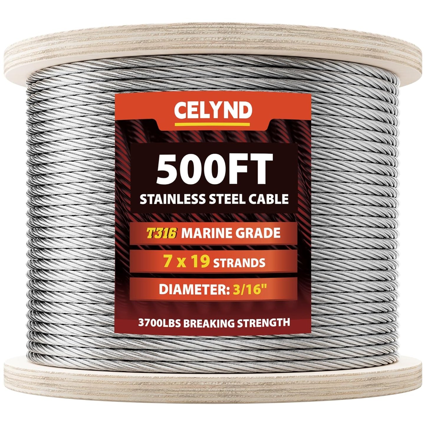 Stainless Steel Cable for Railing - 500FT 3/16in T316 Wire Rope