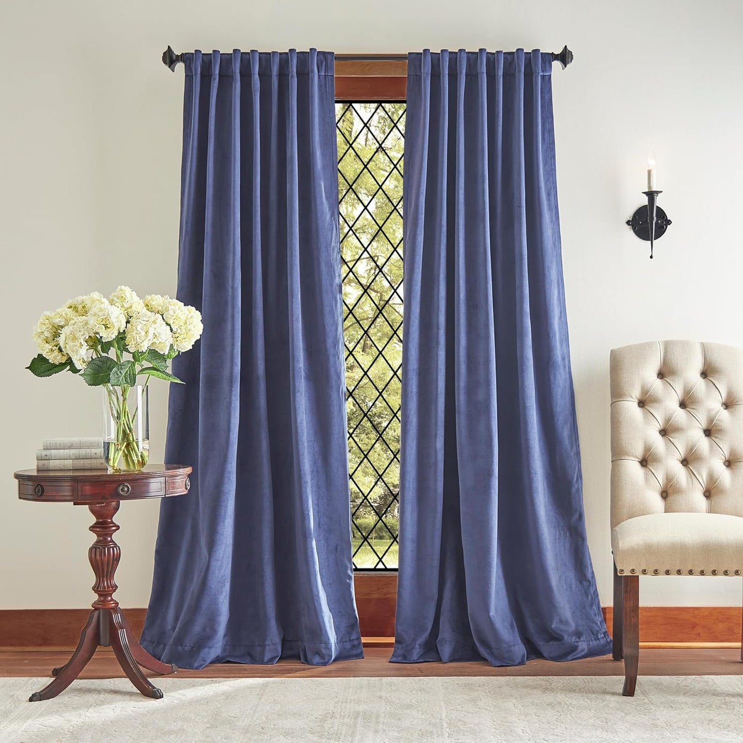 Martha Stewart Blackout Navy Velvet Curtains - 95 Length