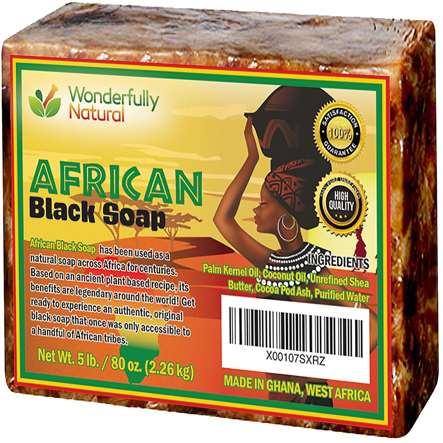 Organic African Black Soap for Acne, Eczema, and Dry Skin