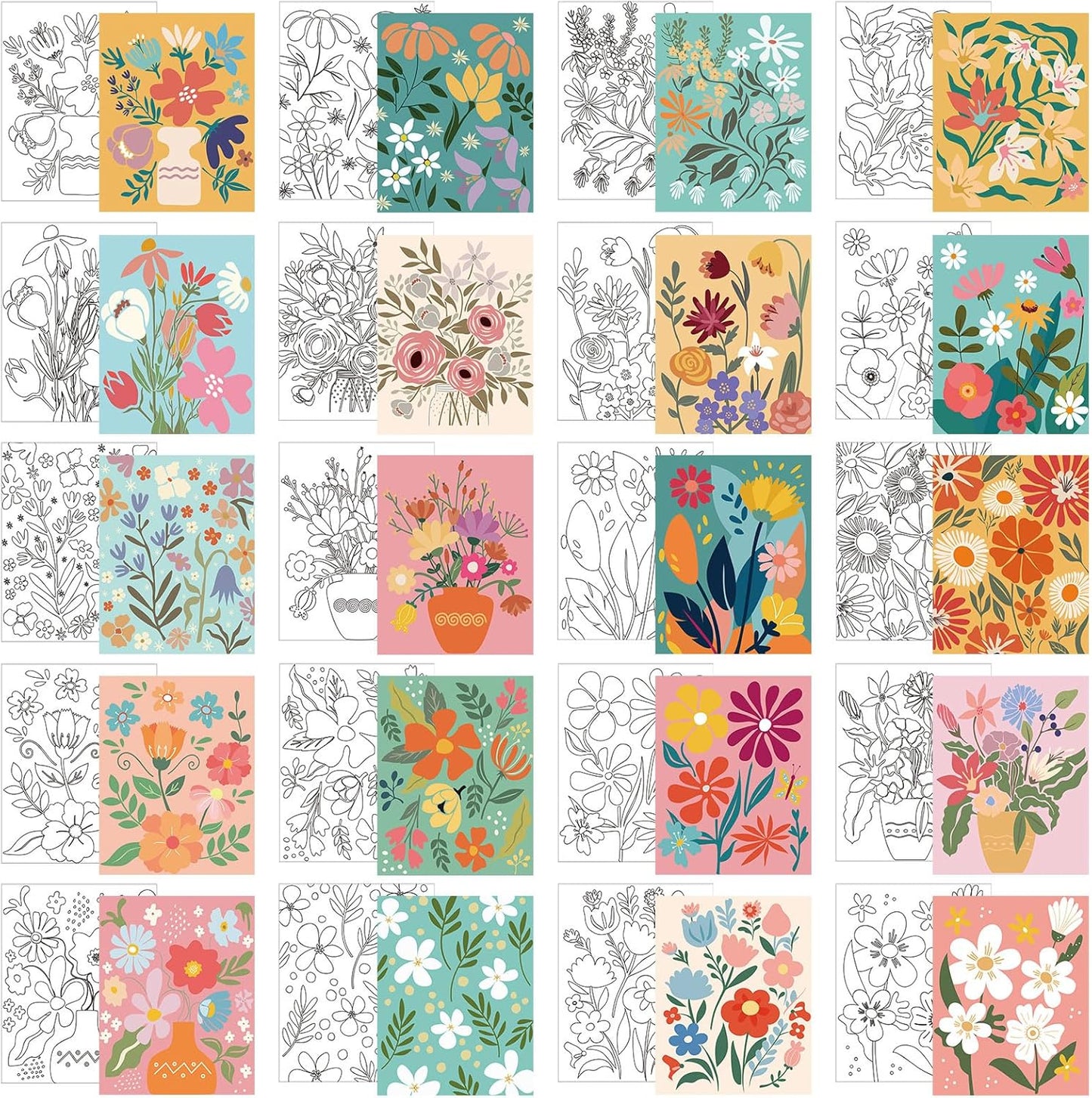 20 Pcs Pre Drawn Canvas Set for Painting Afro Queen Art