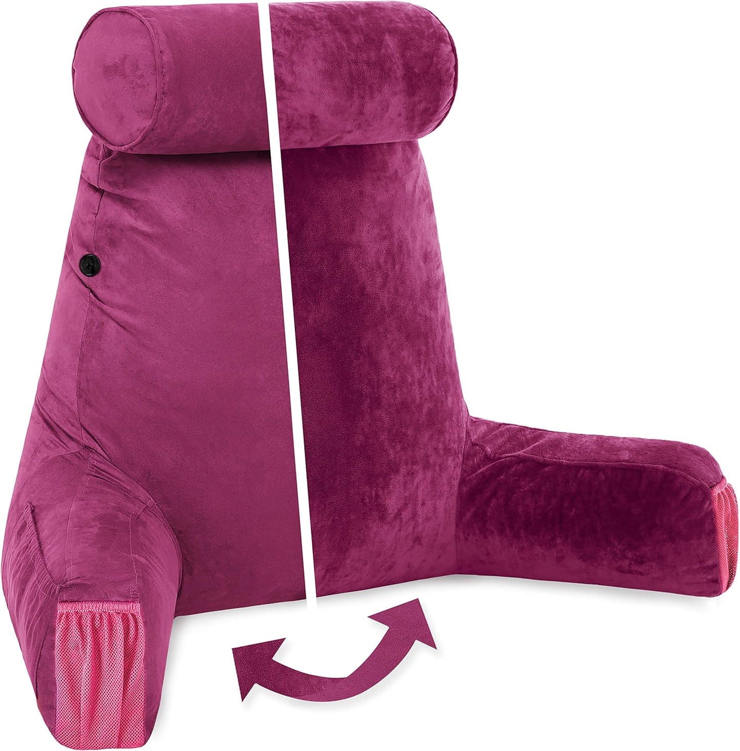 Husband Pillow Medium - Cozy Reading Bed Pillow with Arms