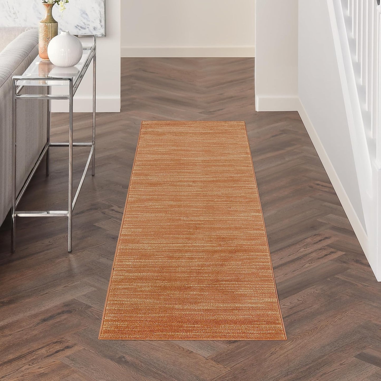 Nourison Home Essentials Indoor/Outdoor Rust Area Rug 2ft 2in x 10ft
