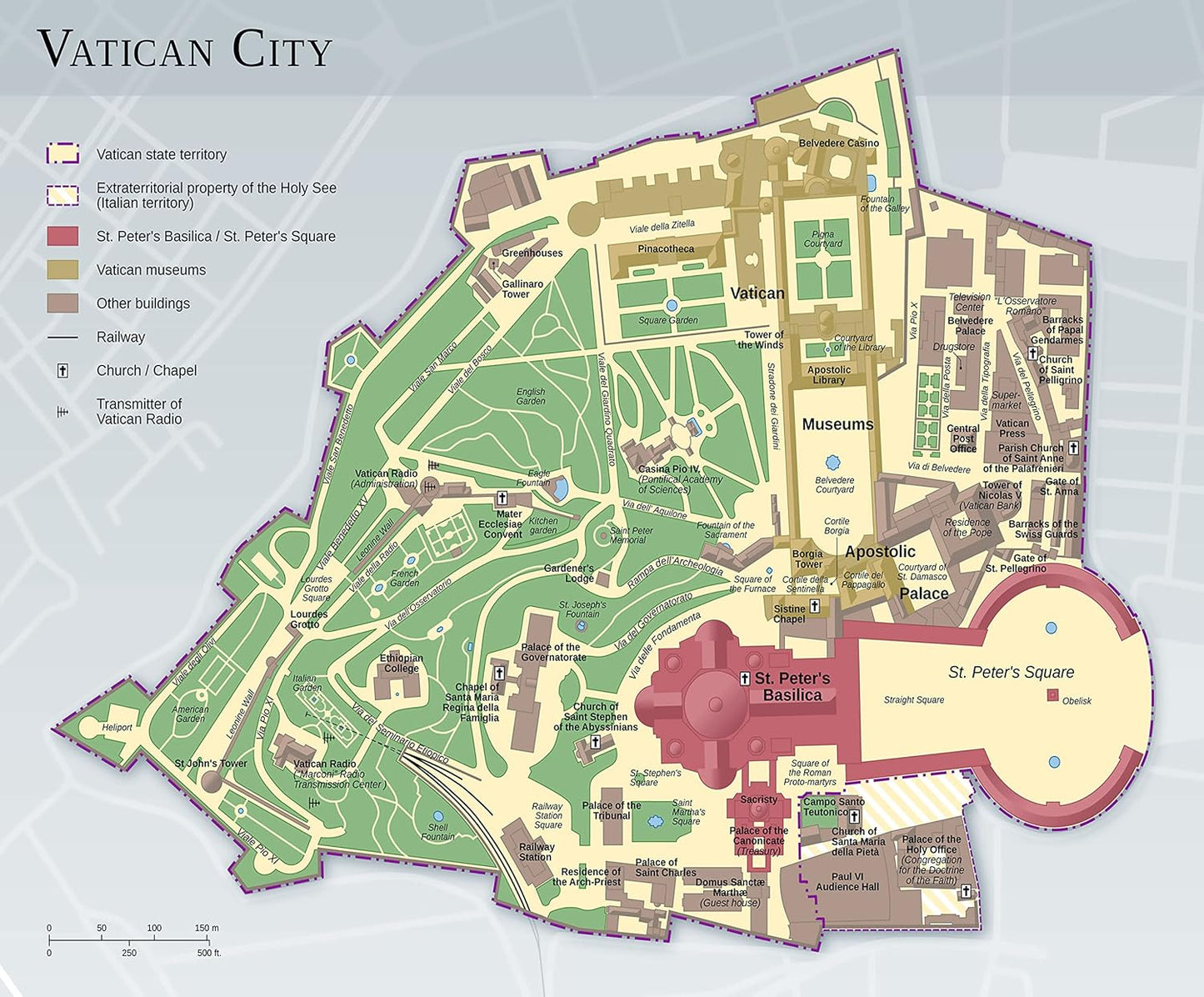 Vatican City Map Poster: Detailed & Laminated